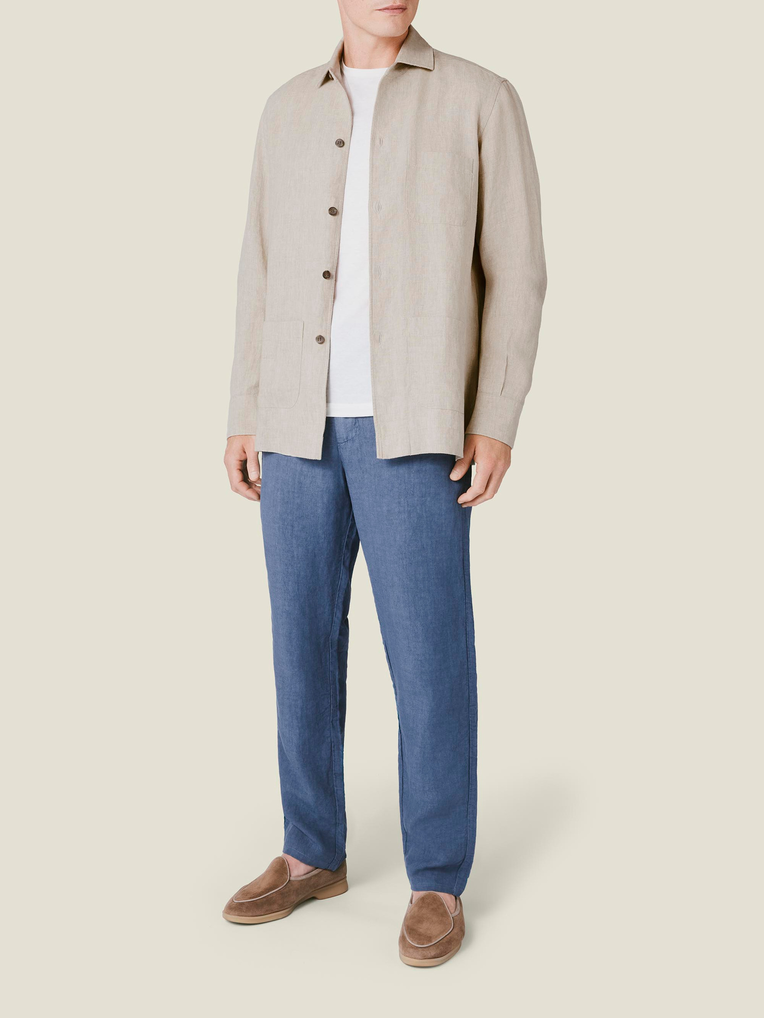 Sand Linen Overshirt | Luca Faloni