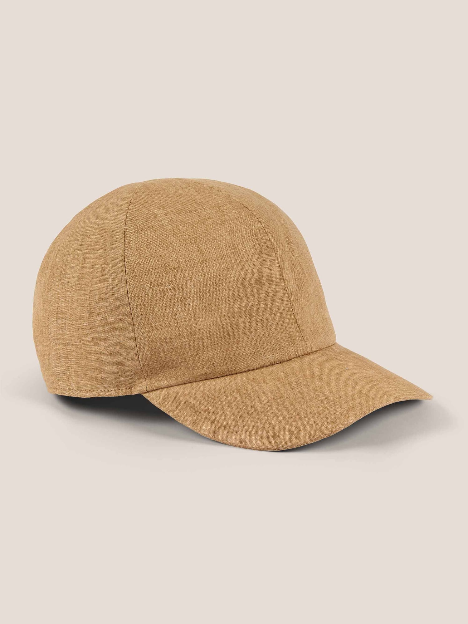 Caramel Brown Linen Baseball Cap | Luca Faloni