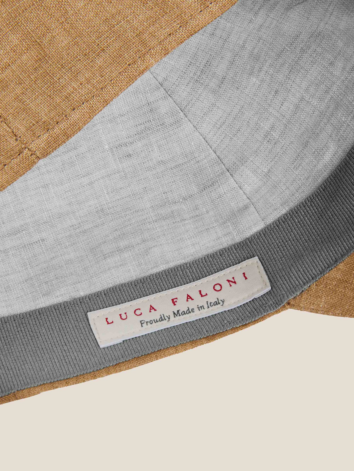 Caramel Brown Linen Baseball Cap | Luca Faloni