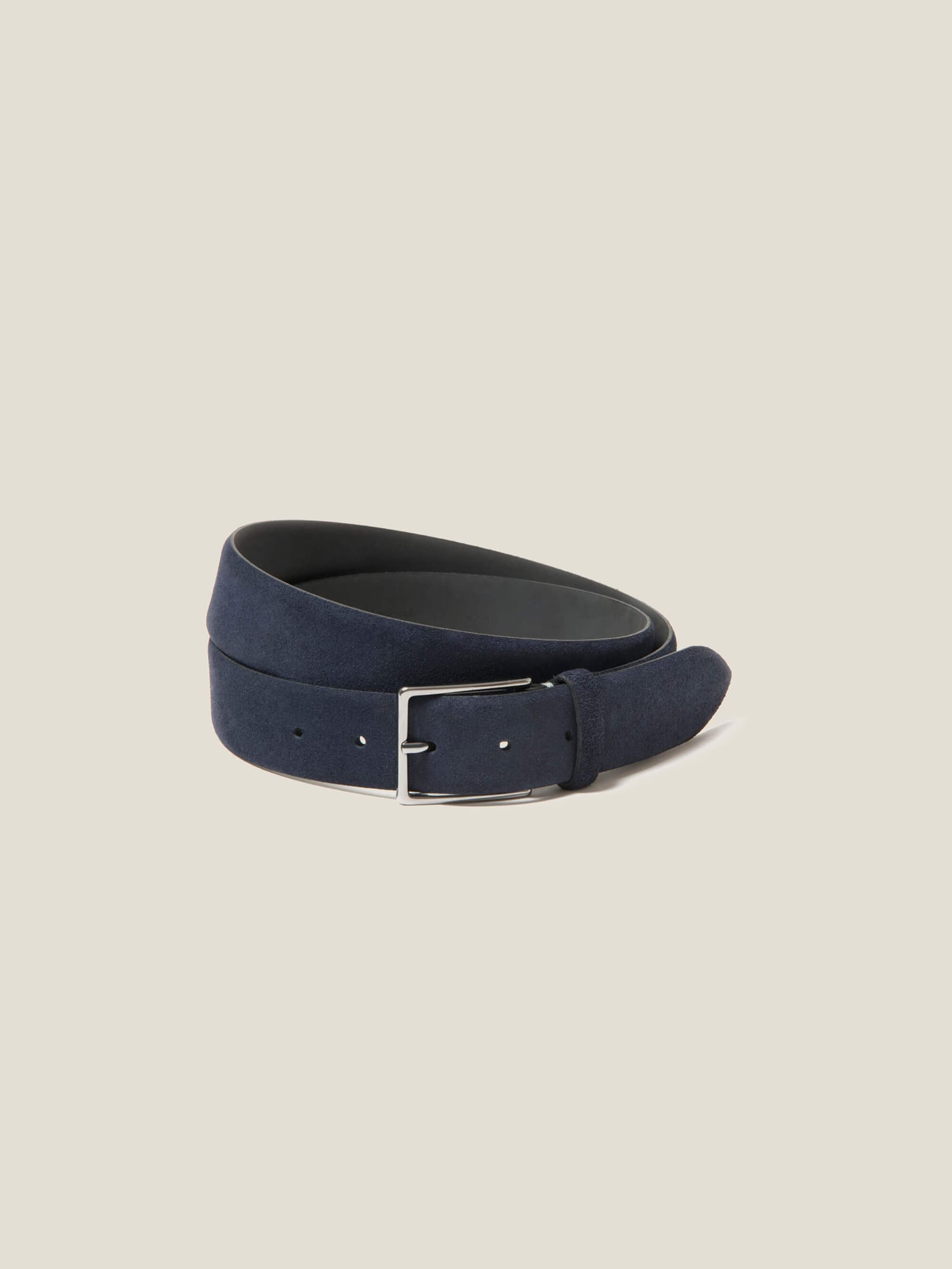 Navy Blue Classic Suede Leather Belt | Luca Faloni display picture 2