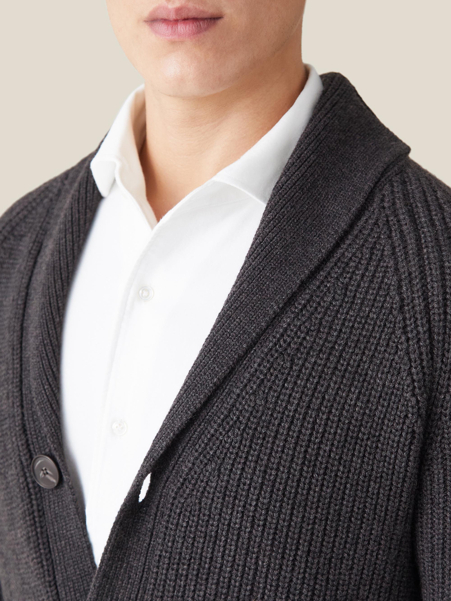 cash&barba Cashmere Silk 180 Cardigan Charcoal