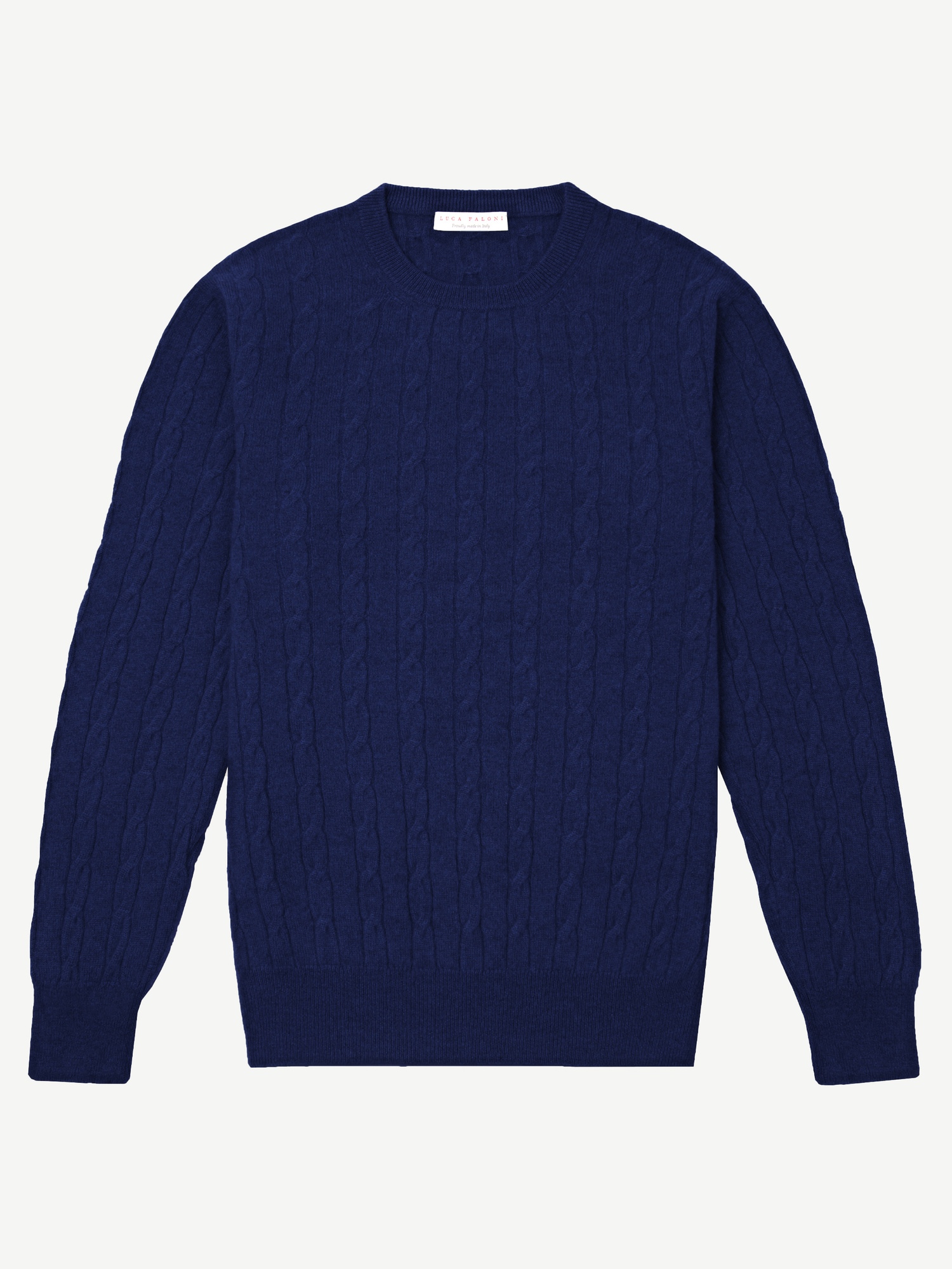 Midnight Blue Cashmere Cable Knit | Luca Faloni