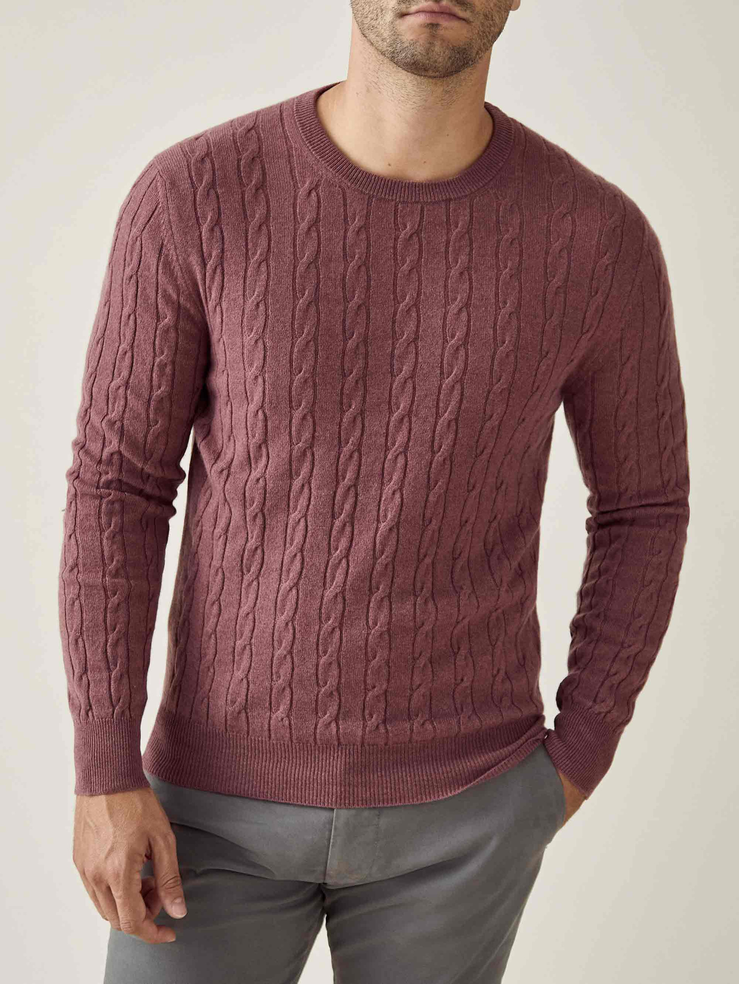 Red Cashmere Cable Knit | Luca Faloni