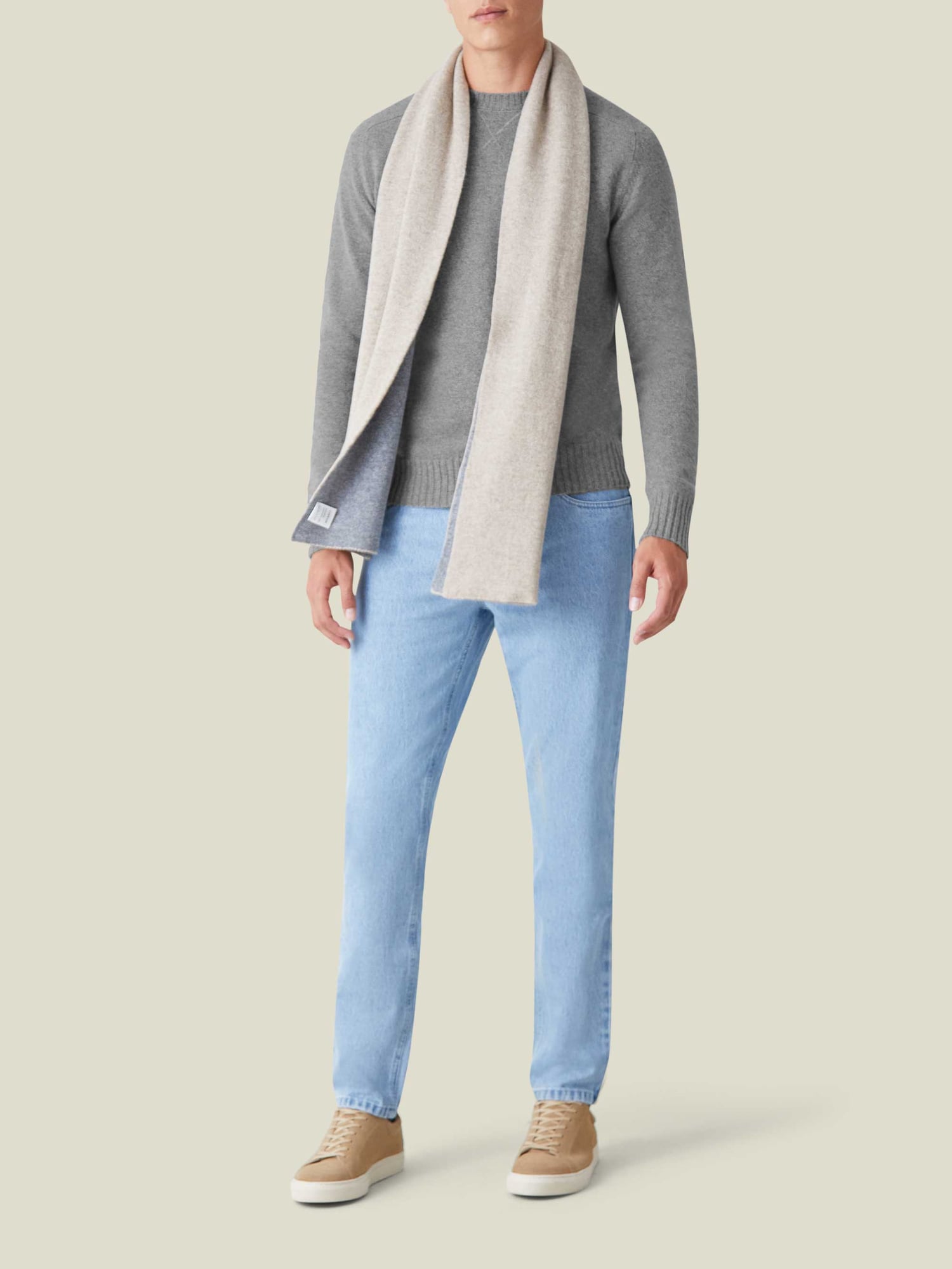 Light Grey Cashmere Crew Neck | Luca Faloni
