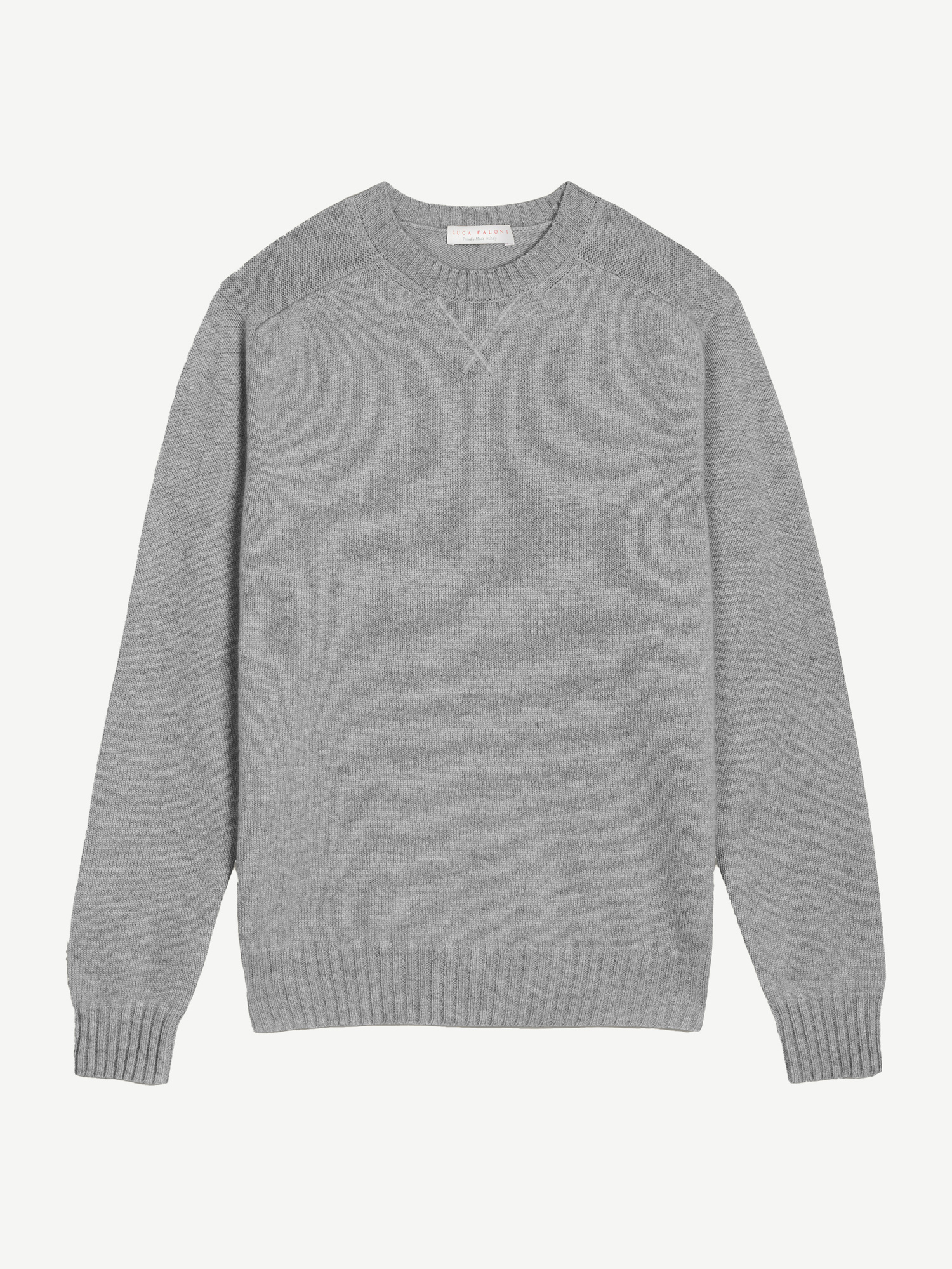 Light Grey Cashmere Crew Neck | Luca Faloni