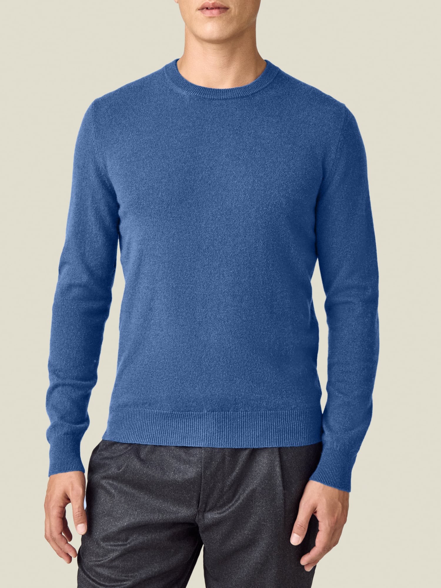 Cobalt Blue Cashmere Crew Neck | Luca Faloni