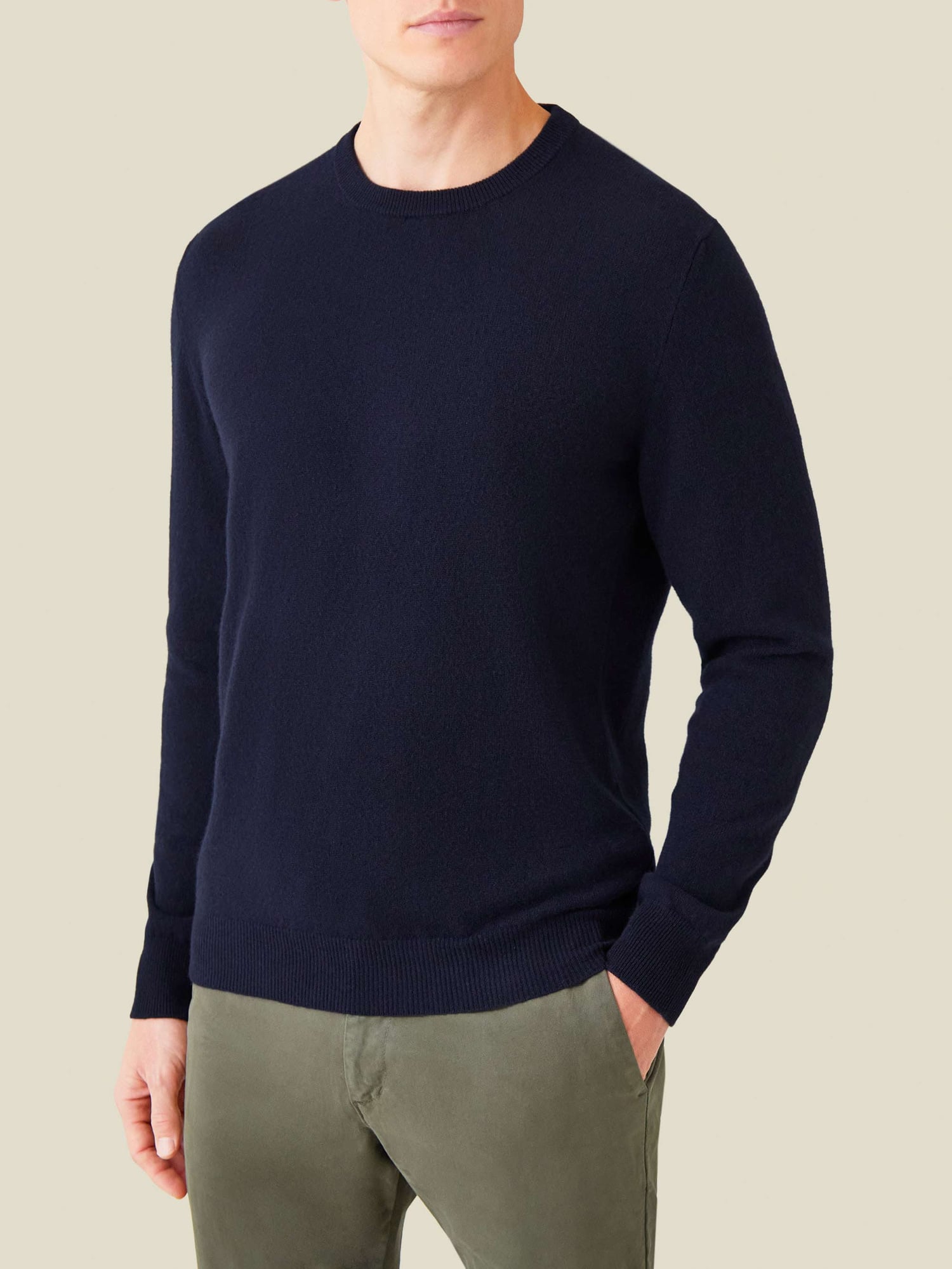 naomar ブルーショコラ　ステファンルルー Midnight Blue Cashmere Crew Neck | Luca Faloni