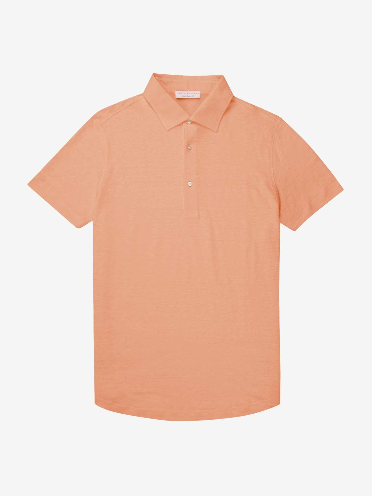 Orange Linen Jersey Short-Sleeved Polo | Luca Faloni