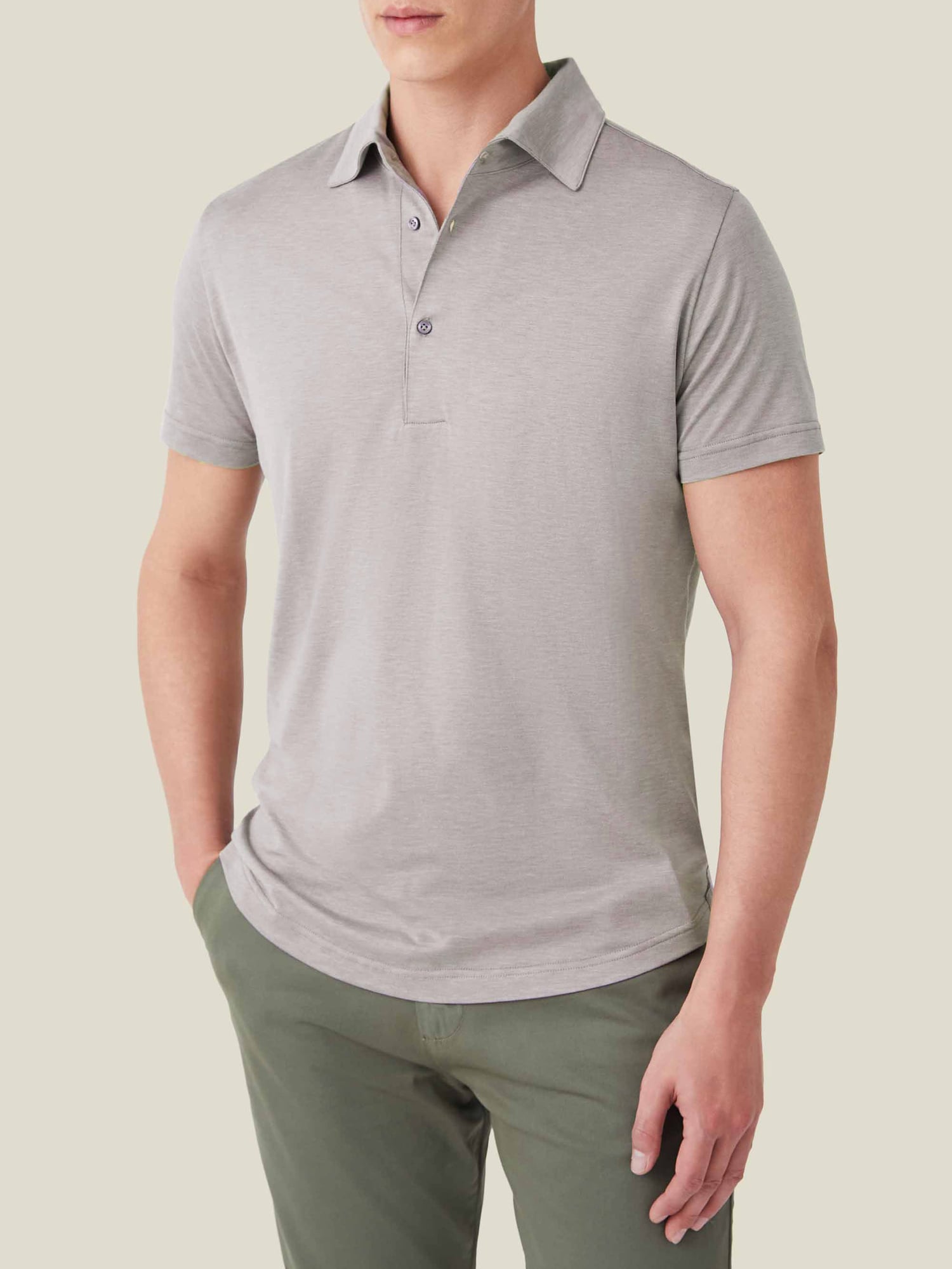 【STUDIOUS】Washable Silk Cotton Polo Brown Short-Sleeved Silk-Cotton Polo | Luca Faloni