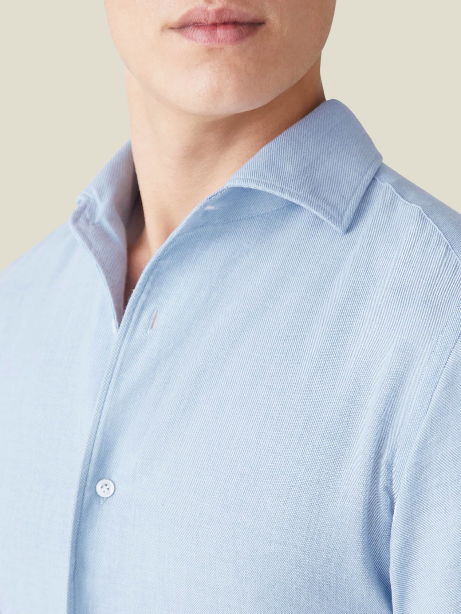 Light Blue Cashmere-Cotton Shirt | Luca Faloni