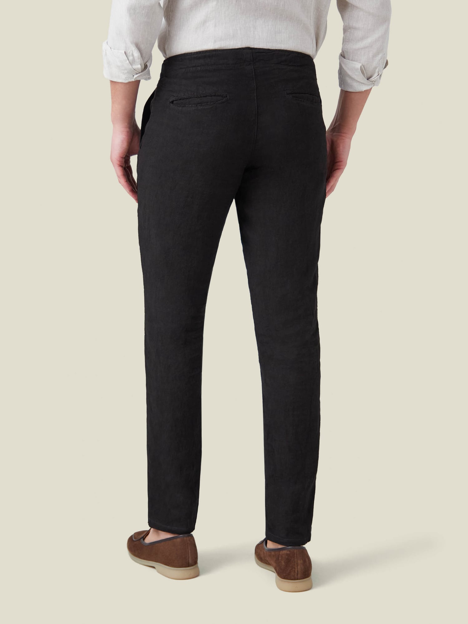 Black Linen Trousers | Luca Faloni