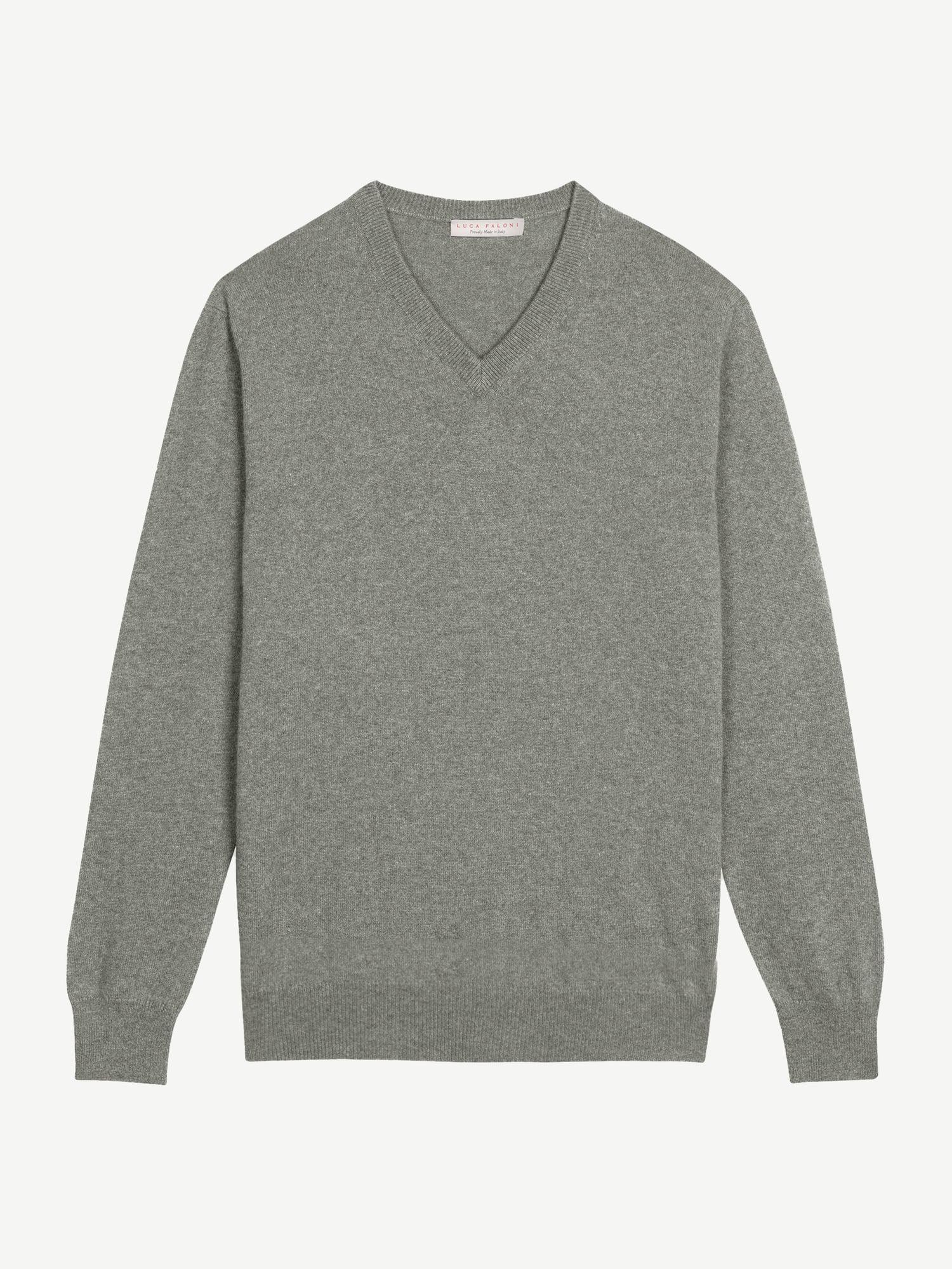 Moss Green Cashmere V Neck | Luca Faloni