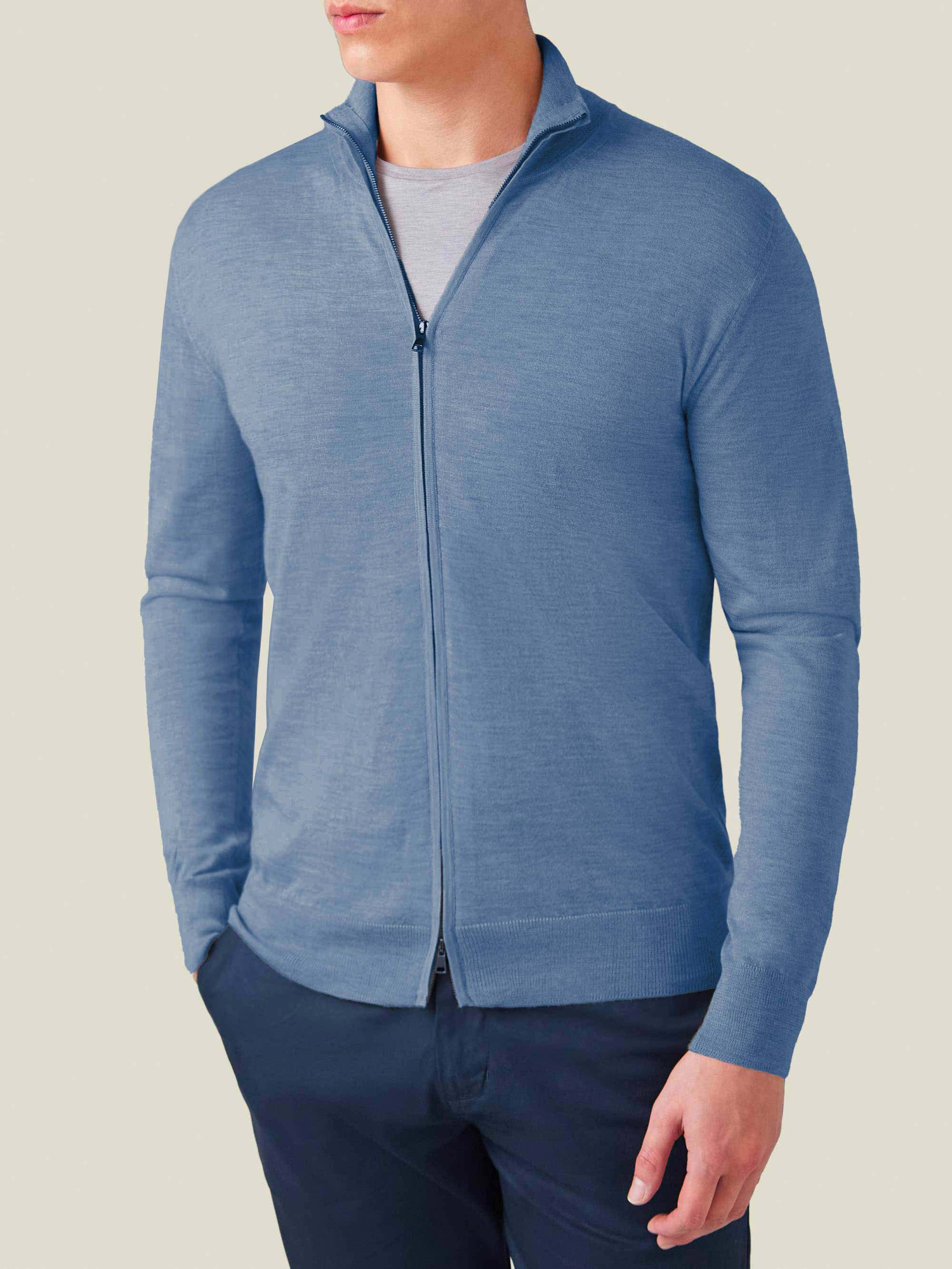 Men's Silk-Cashmere Zip Cardigan: Versatile Layers | Luca Faloni