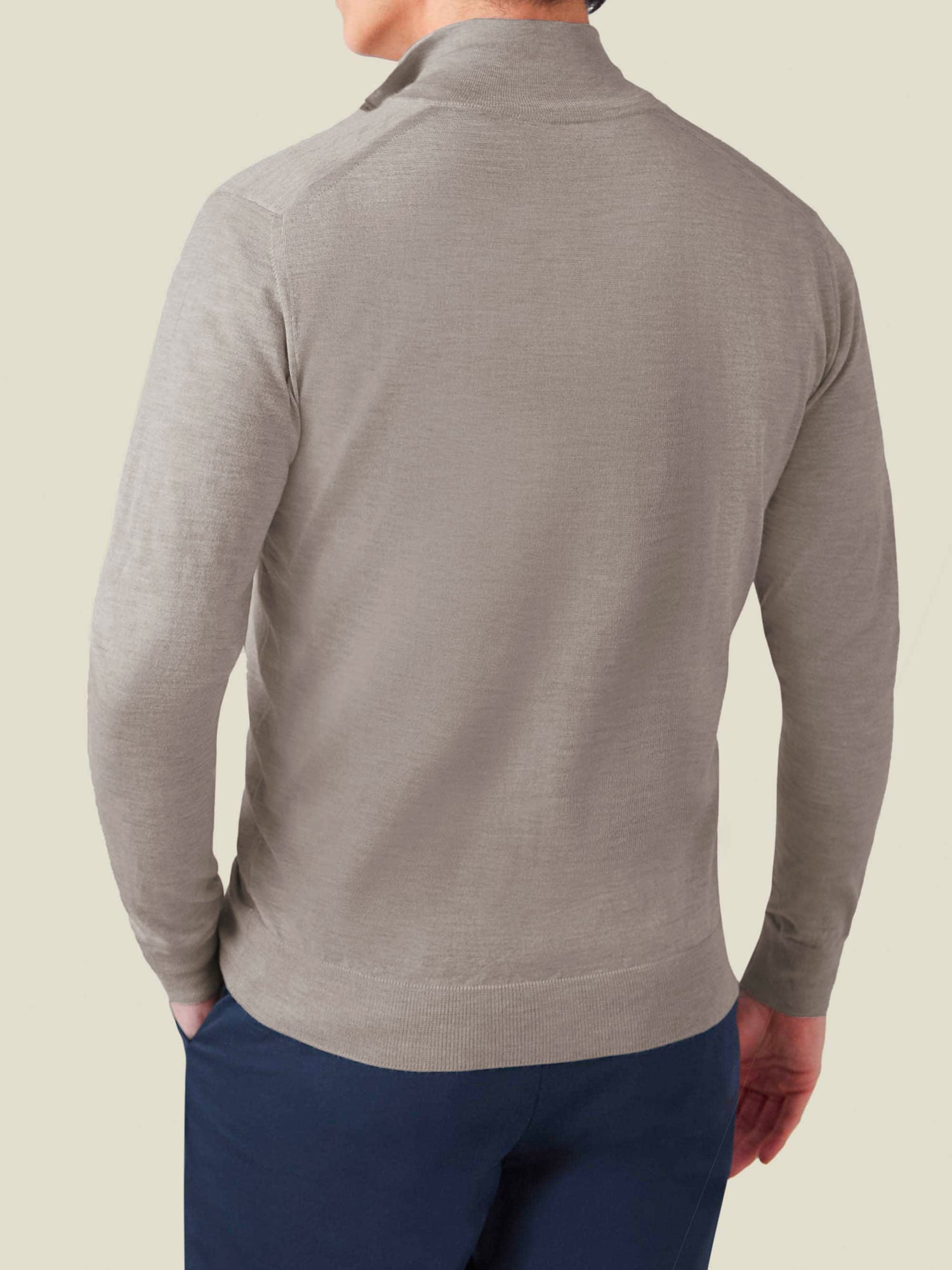 Nocciola Brown Silk-Cashmere Zip Cardigan | Luca Faloni