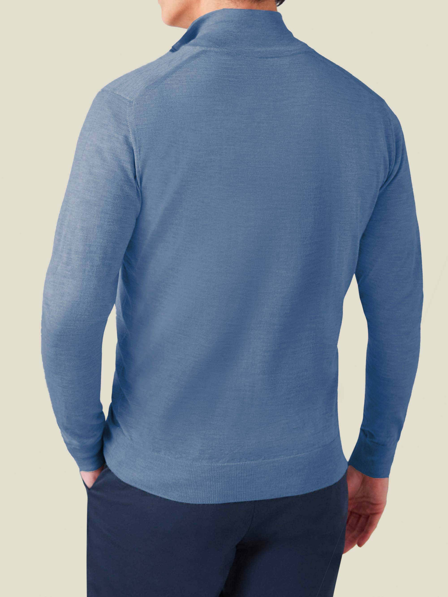 Azure Silk-Cashmere Zip Cardigan | Luca Faloni