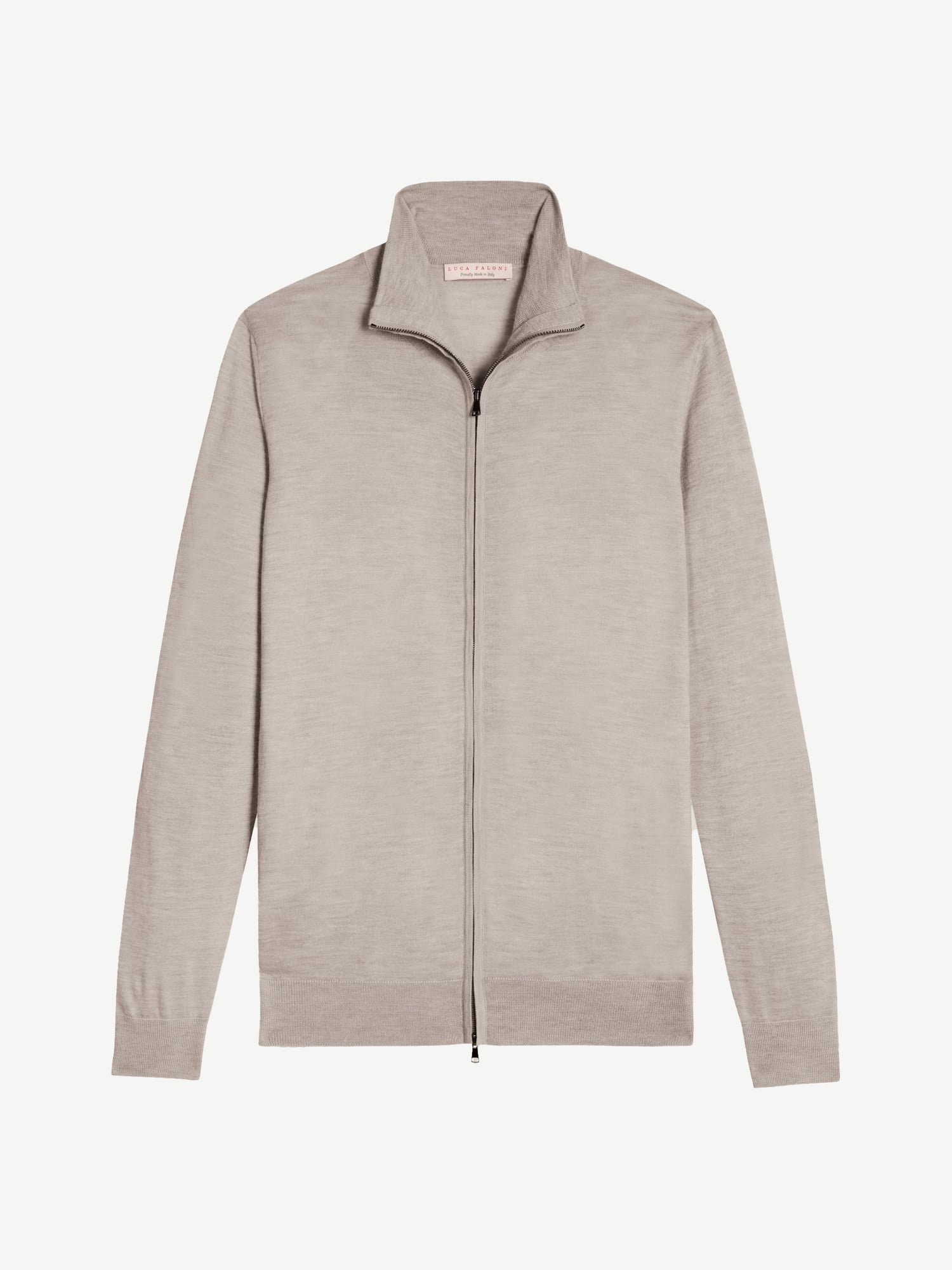Nocciola Brown Silk-Cashmere Zip Cardigan | Luca Faloni