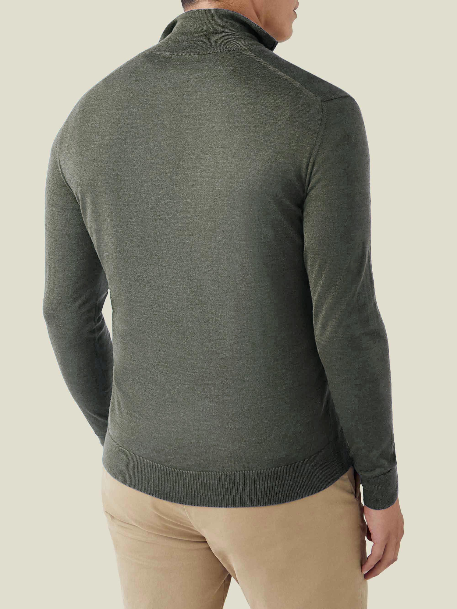 Moss Green Silk-Cashmere Zip-up | Luca Faloni