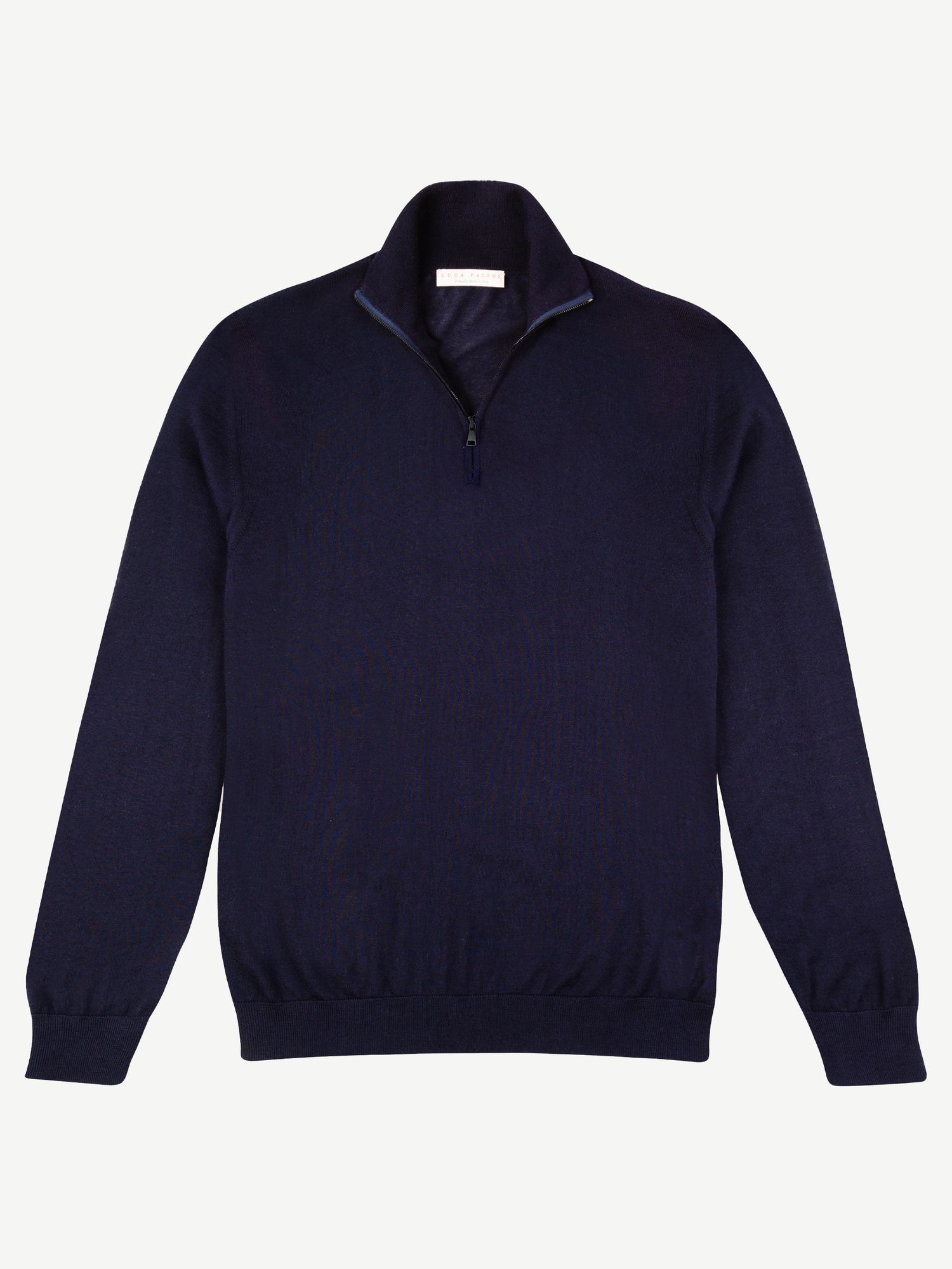 Navy Blue Silk-Cashmere Zip-up | Luca Faloni