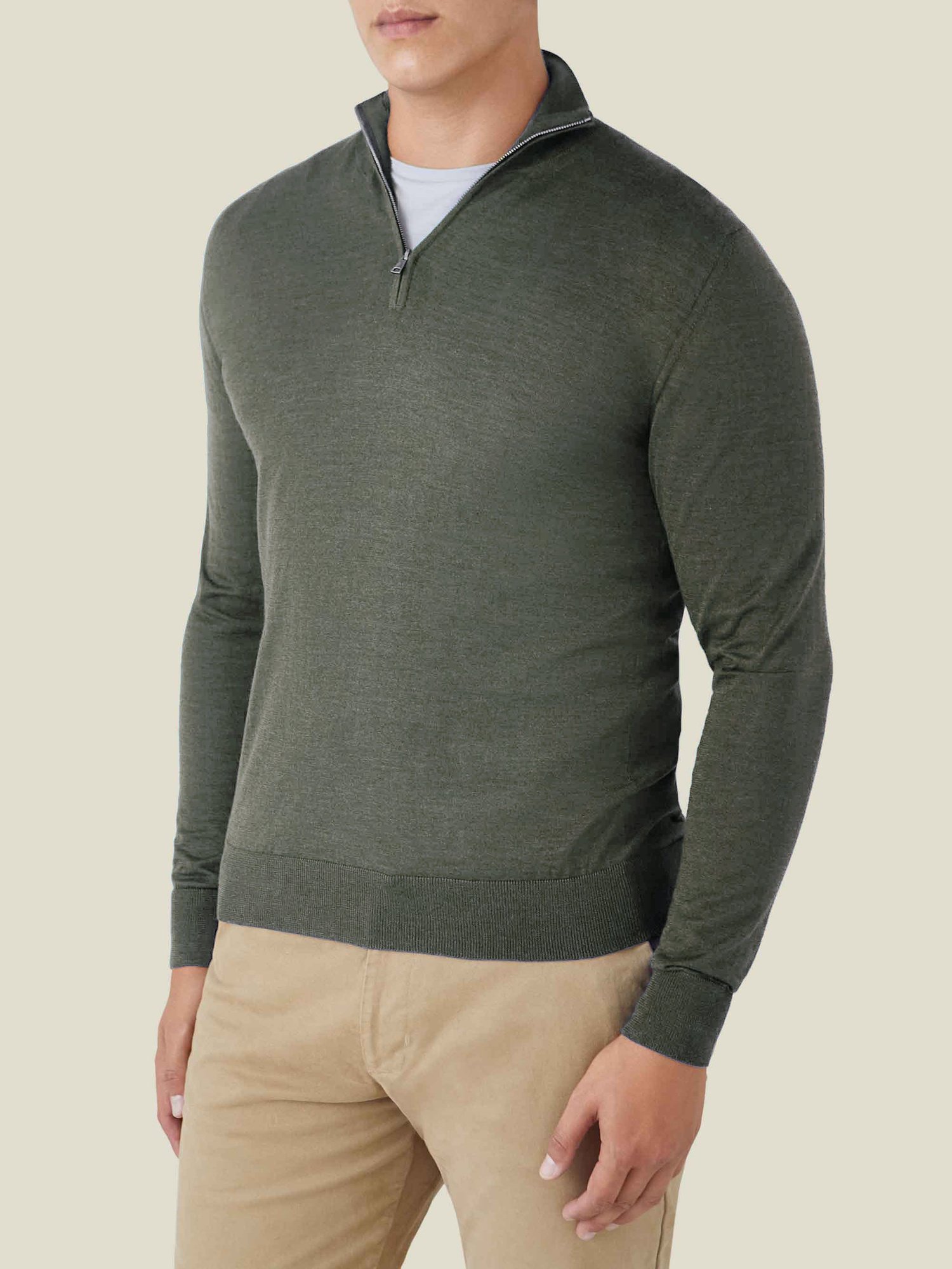 Silk-Cashmere Zip-up: Men's Quarter Zip Jumpers | Luca Faloni