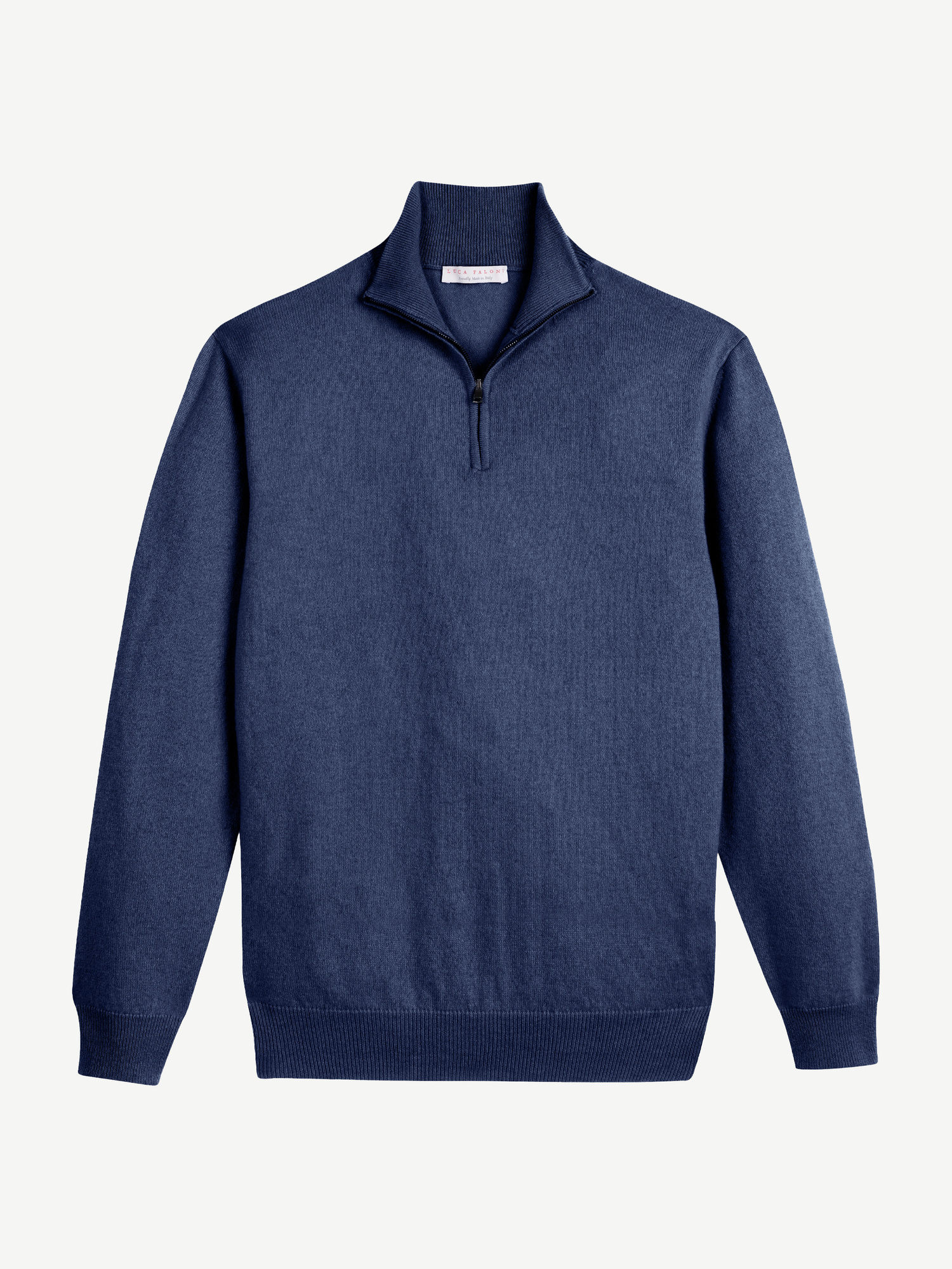 Atlantic Blue Cashmere Zip-up | Luca Faloni