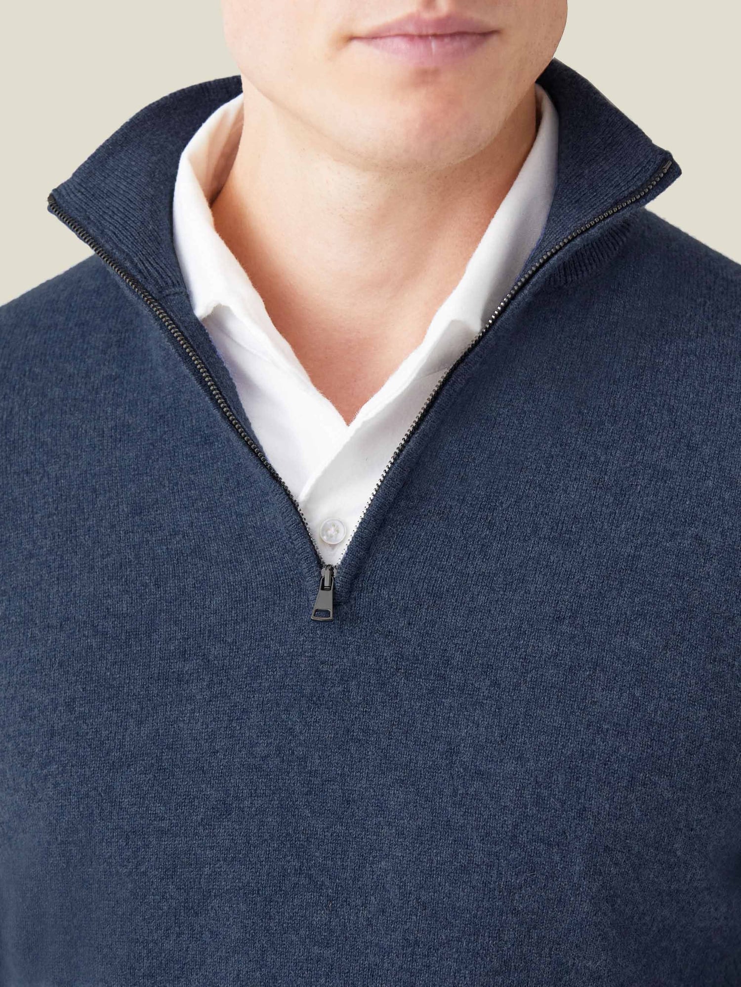 Atlantic Blue Cashmere Zip-up | Luca Faloni