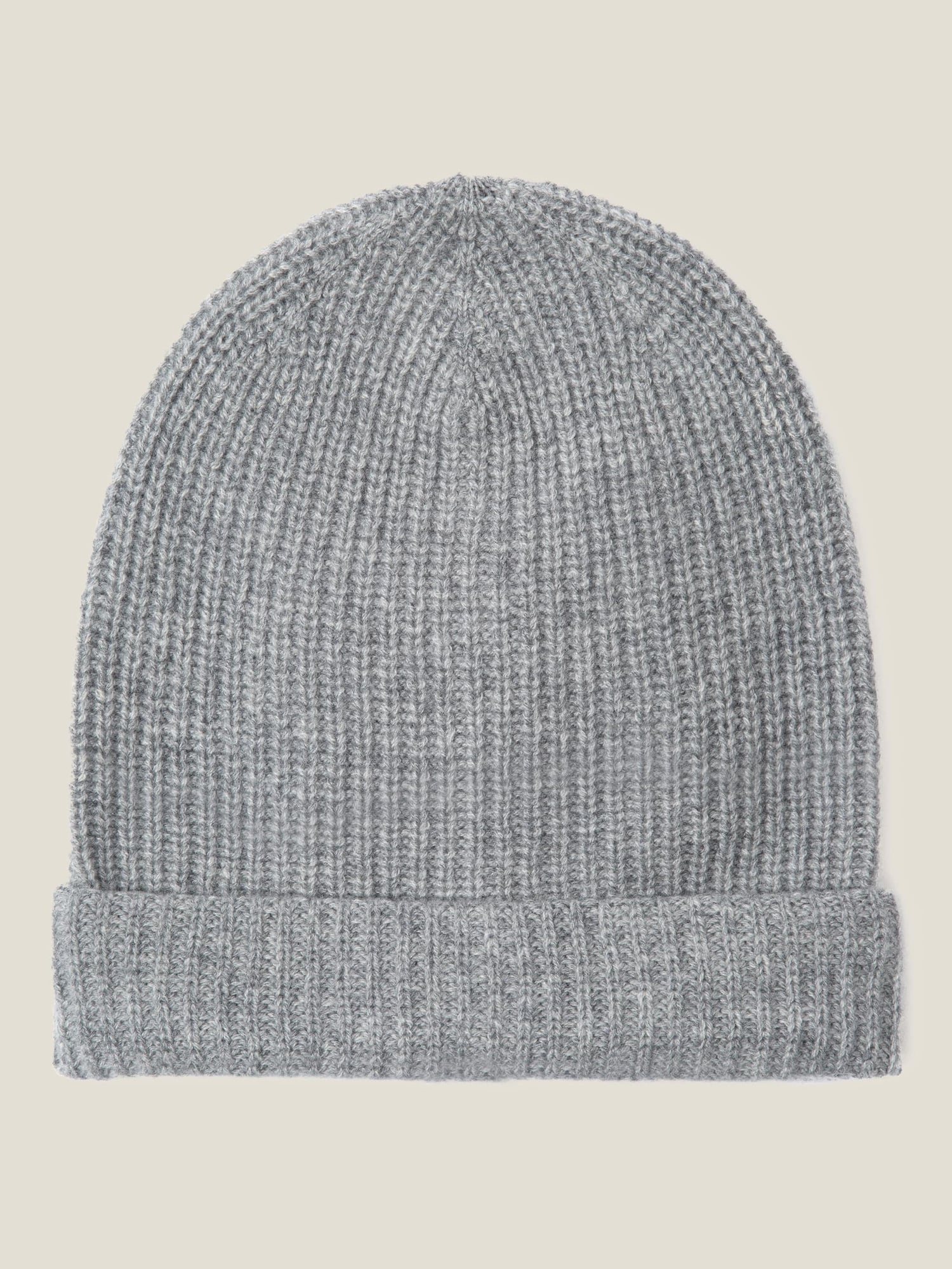 Light Grey Chunky Knit Cashmere Beanie | Luca Faloni