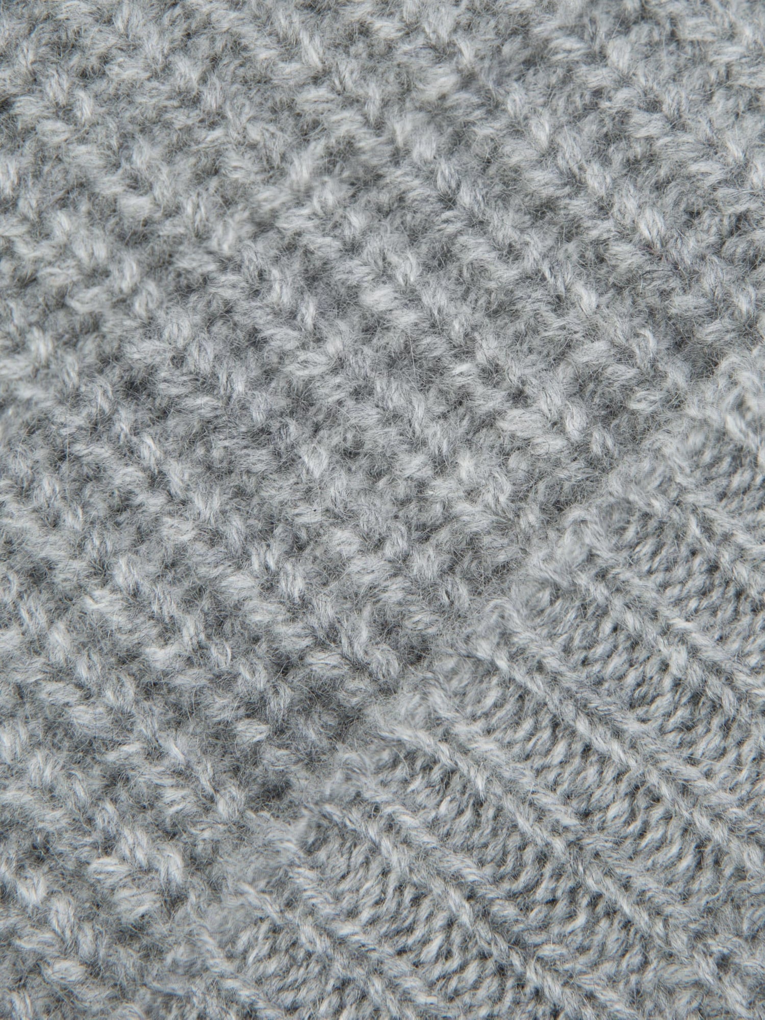 Light Grey Chunky Knit Cashmere Beanie | Luca Faloni