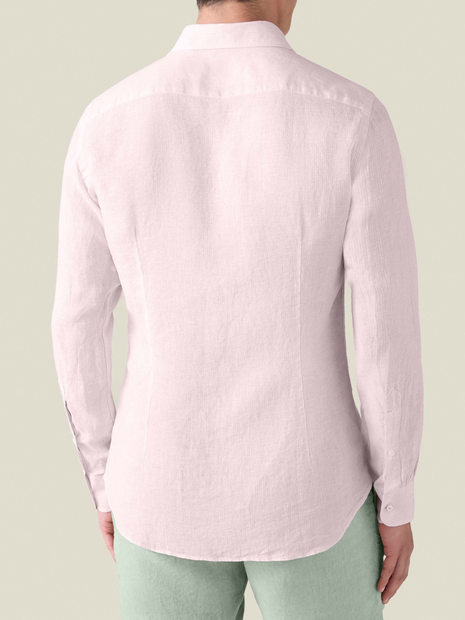 Striped Pink Classic Linen Shirt | Luca Faloni