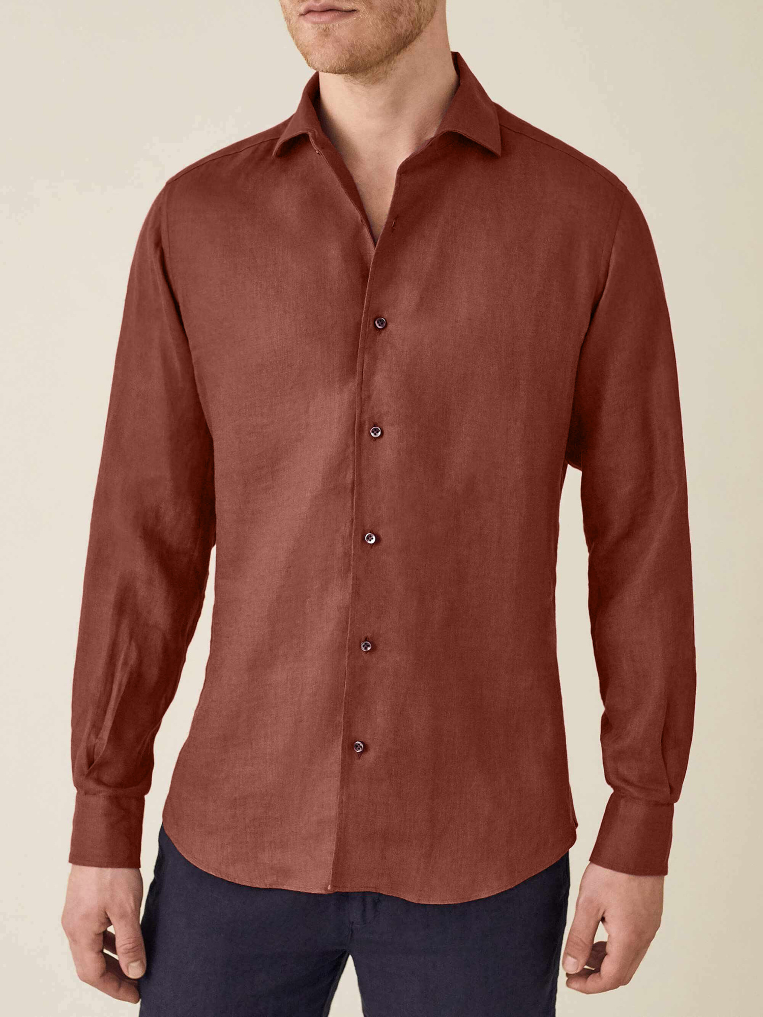 Rust Classic Linen Shirt | Luca Faloni Rust Classic Linen Shirt | Luca Faloni