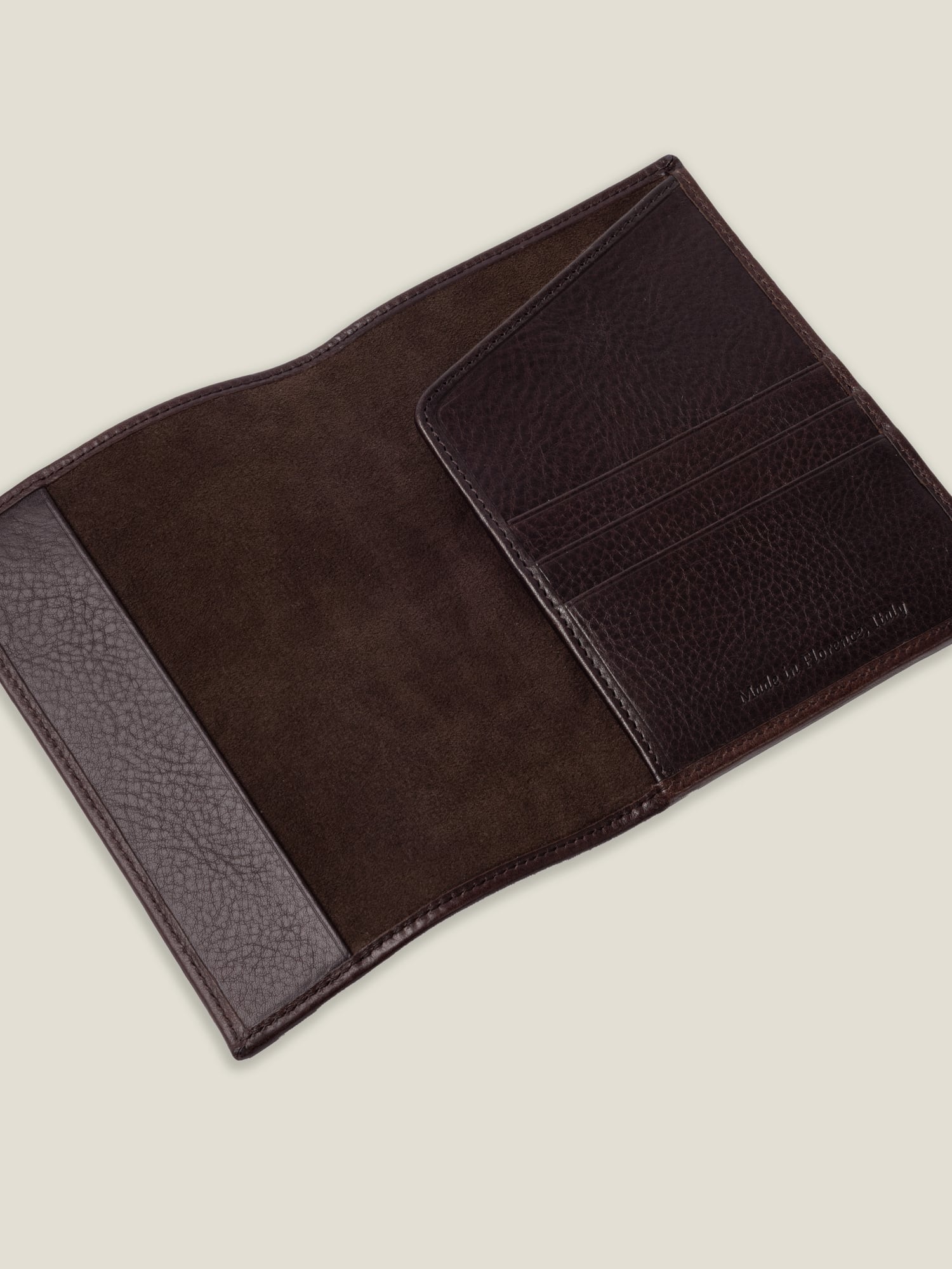 Chocolate Brown Leather Passport Holder | Luca Faloni