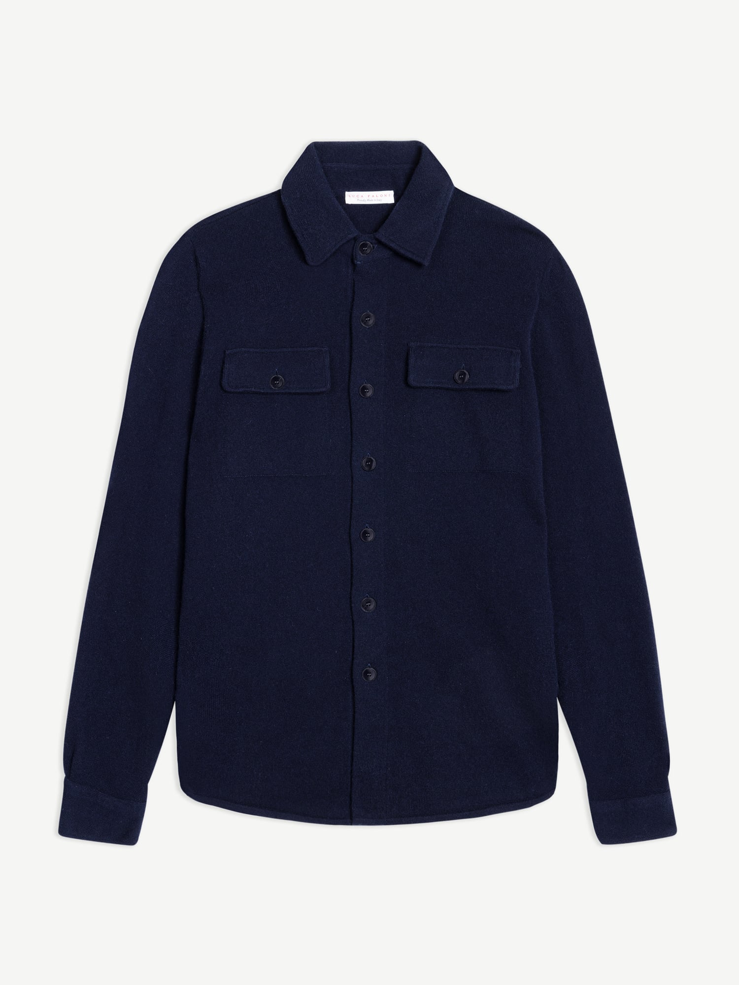 Midnight Blue Cashmere Overshirt | Luca Faloni