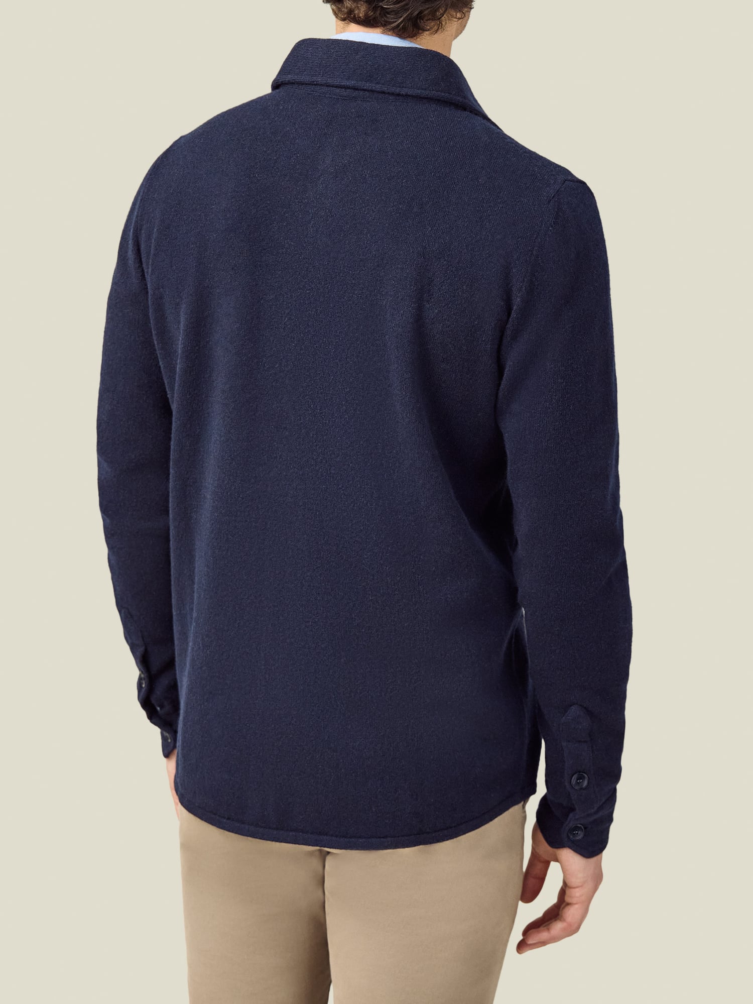 Midnight Blue Cashmere Overshirt | Luca Faloni