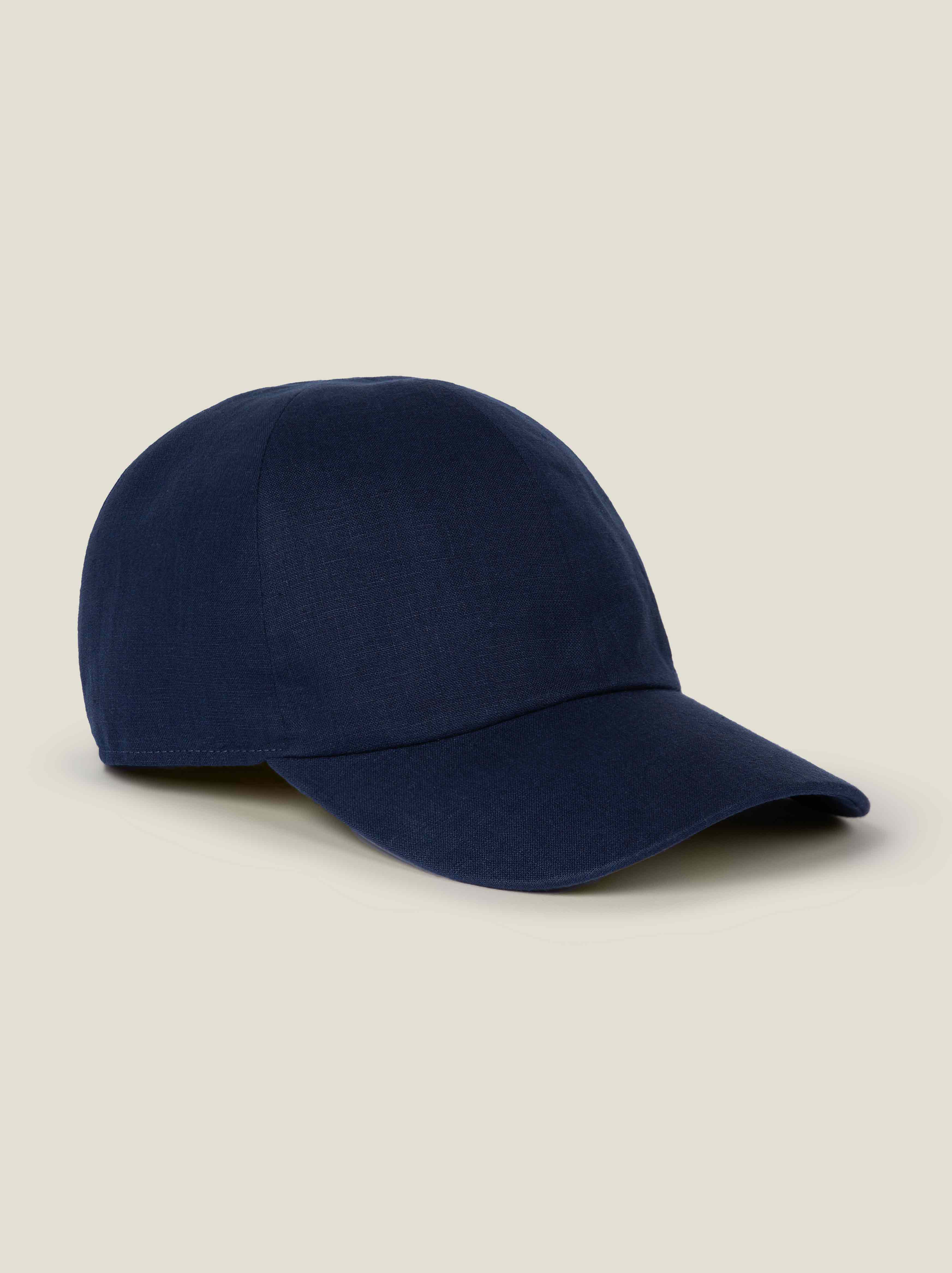 Luca Faloni Linen Baseball Cap In Blue