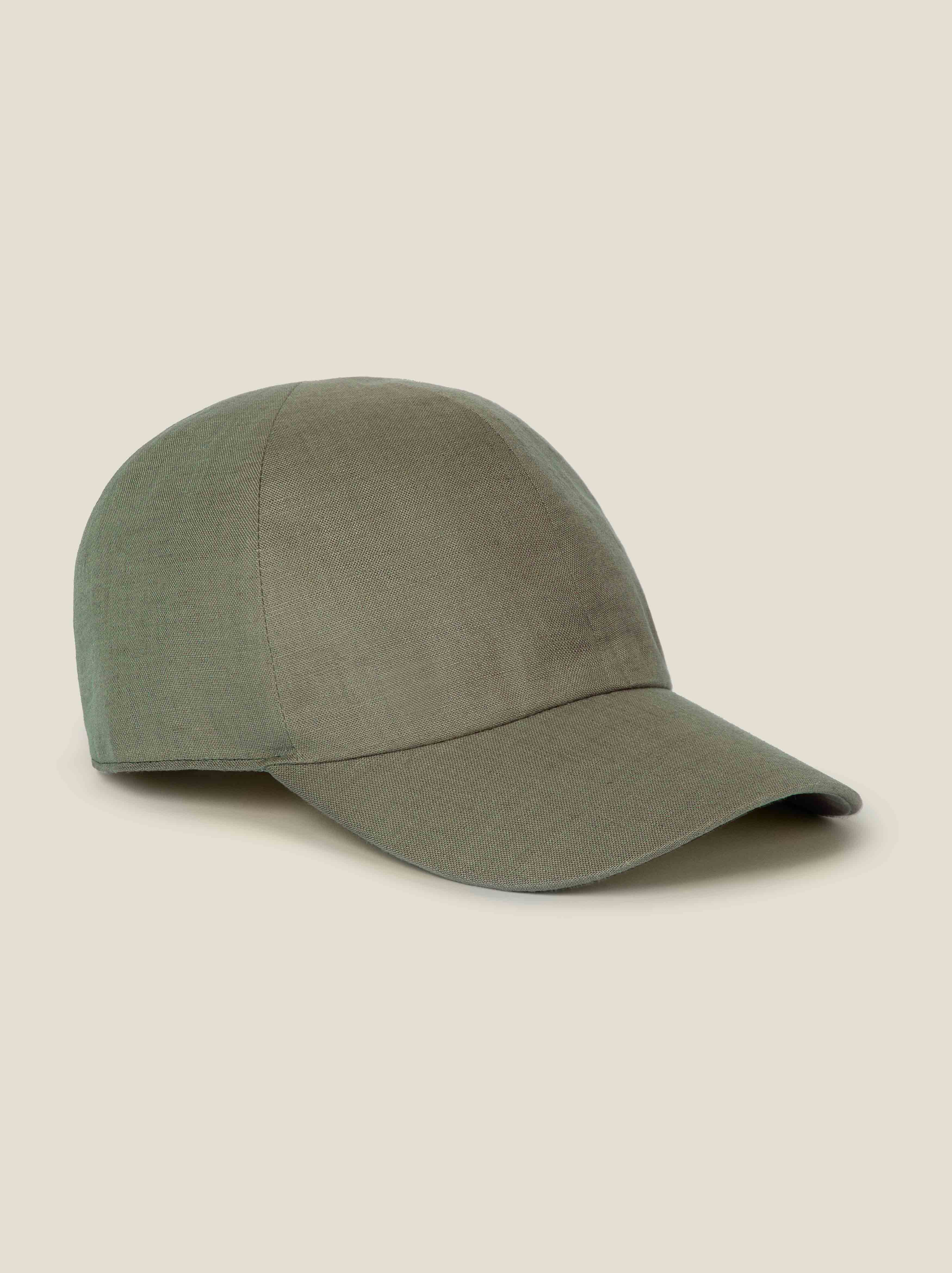 Luca Faloni Linen Baseball Cap In Green