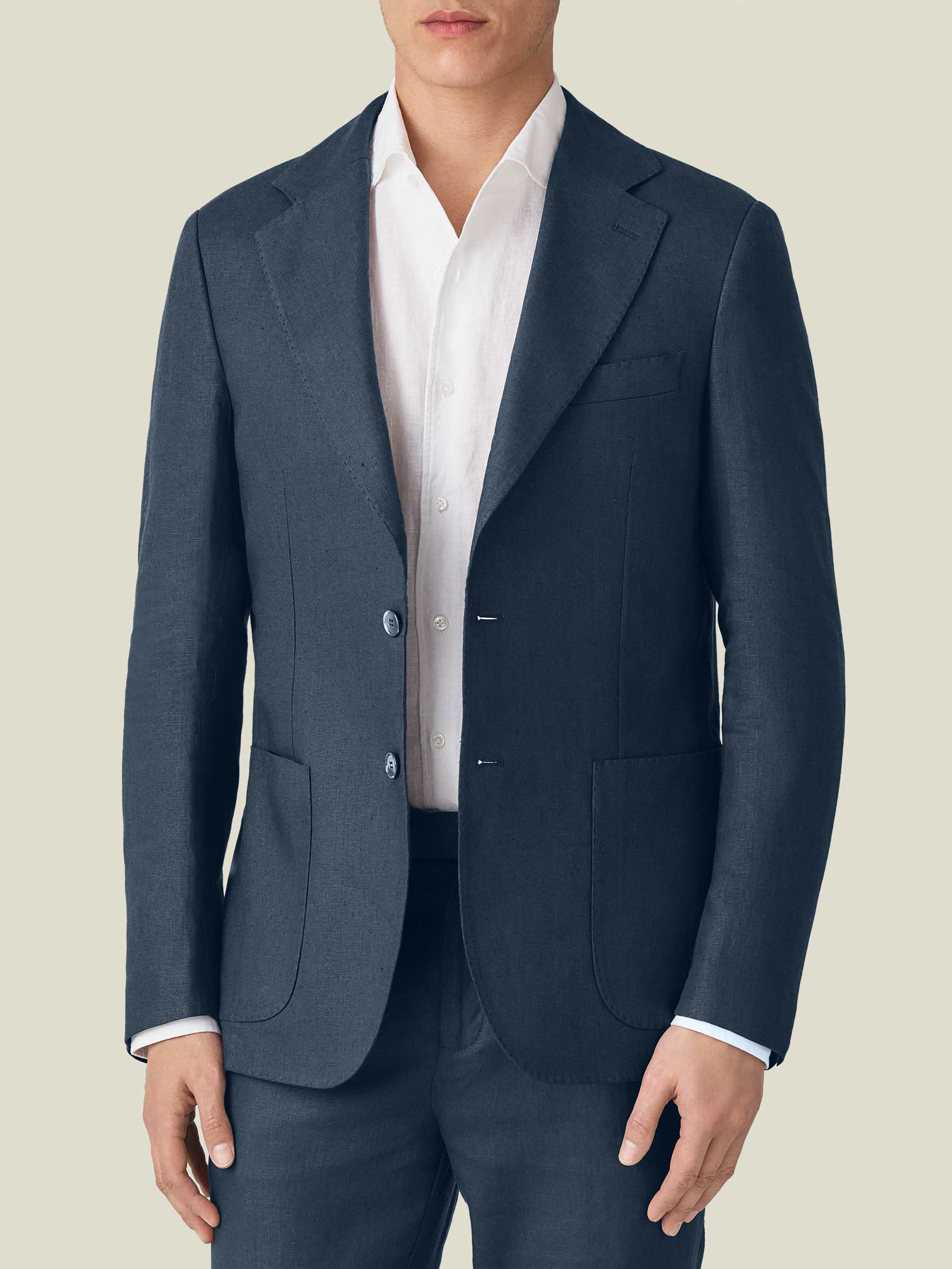 Luca Faloni Linen Blazer In Blue