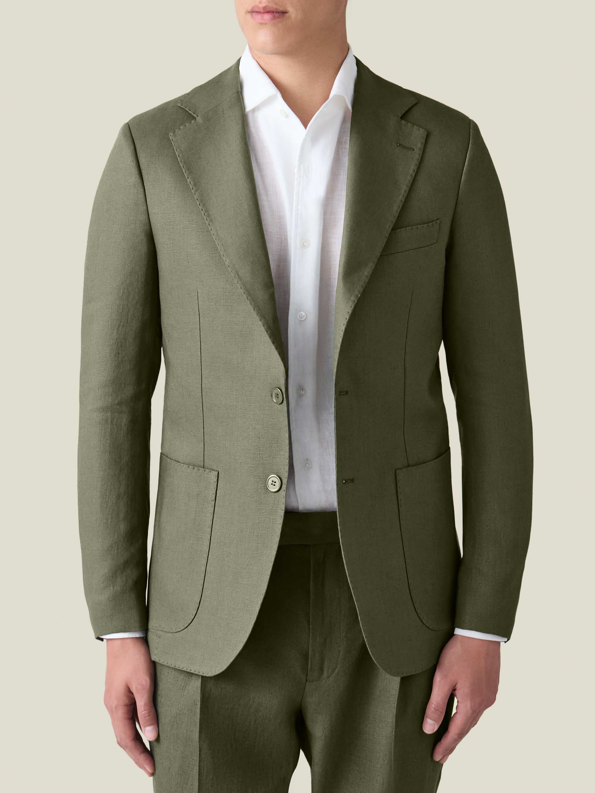 Luca Faloni Linen Blazer In Green