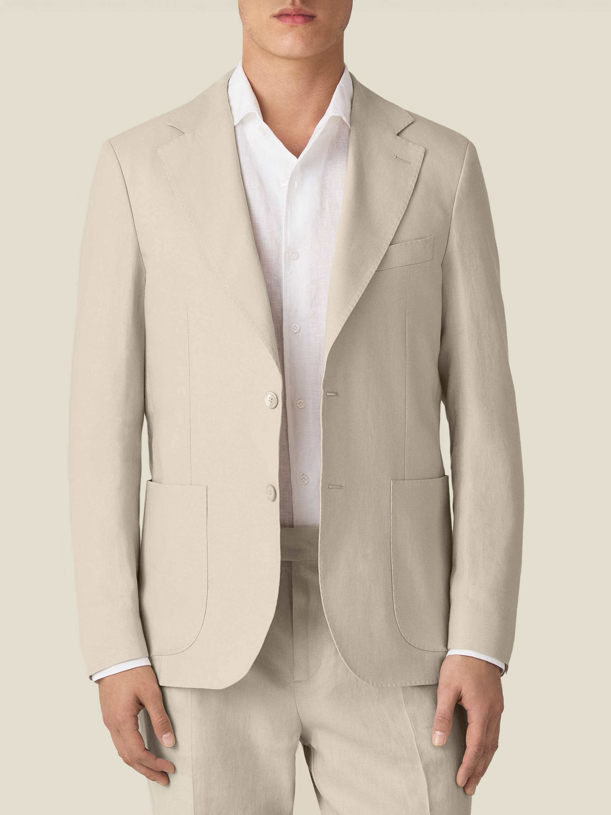 Luca Faloni Linen Blazer In Neutral
