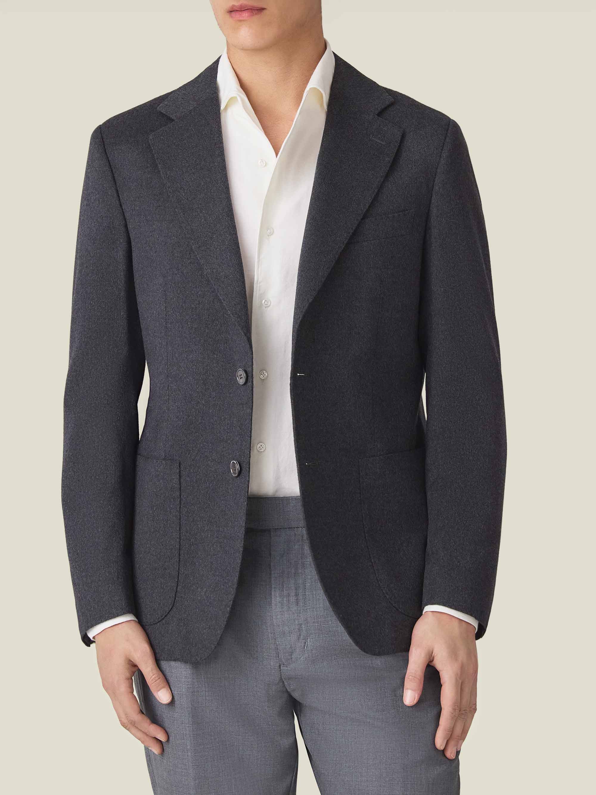 Luca Faloni Cashmere (brushed) Blazer In Gray