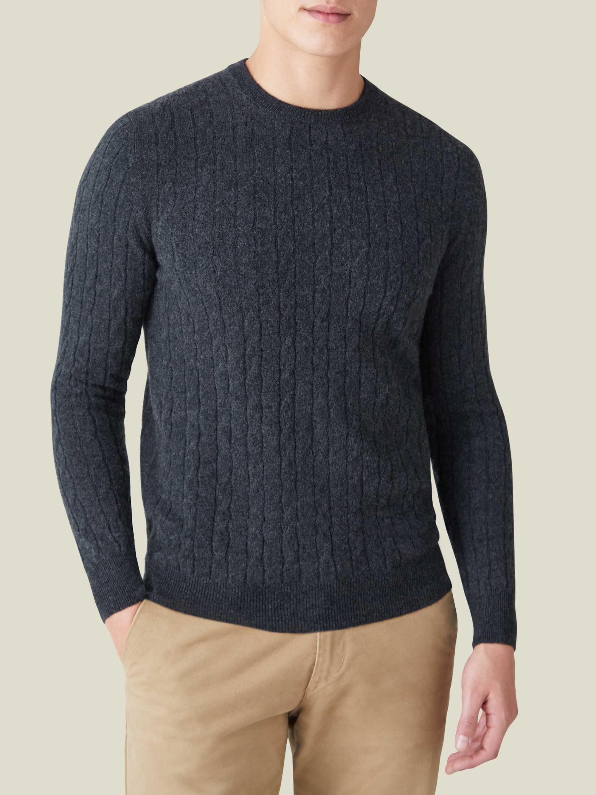 Luca Faloni Crew Neck Jumper In Charcoal Grey