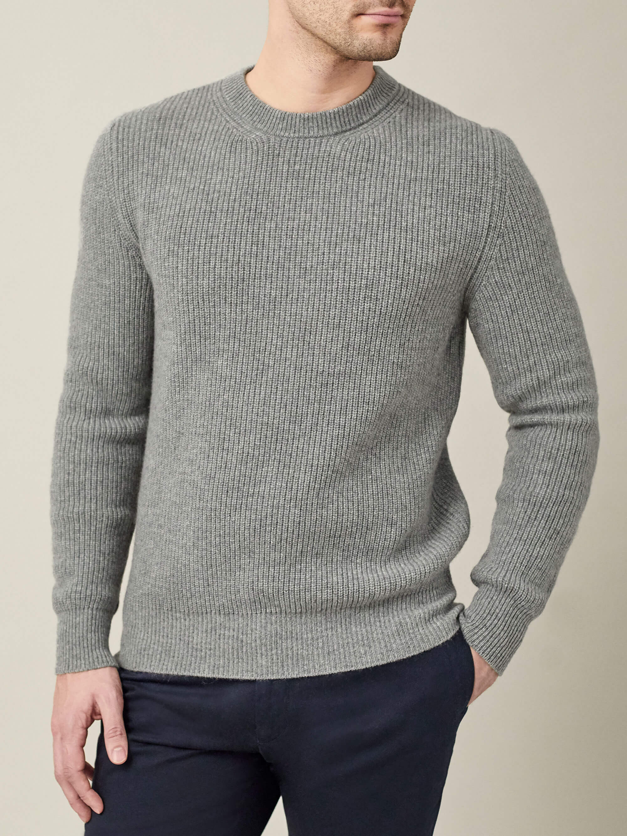 Luca Faloni Cashmere (4-ply) Crew Neck In Gray
