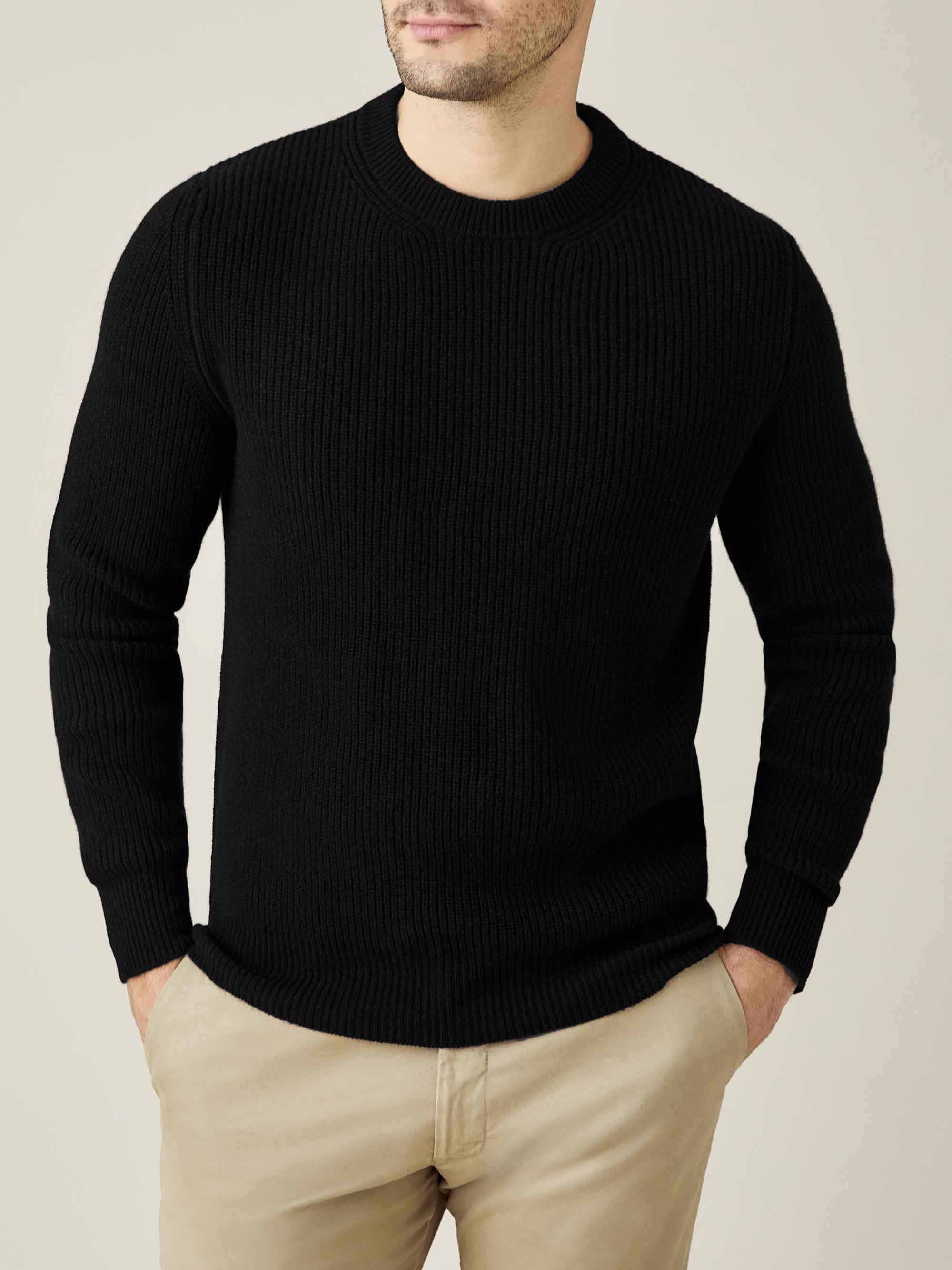 Luca Faloni Cashmere (4-ply) Crew Neck In Black