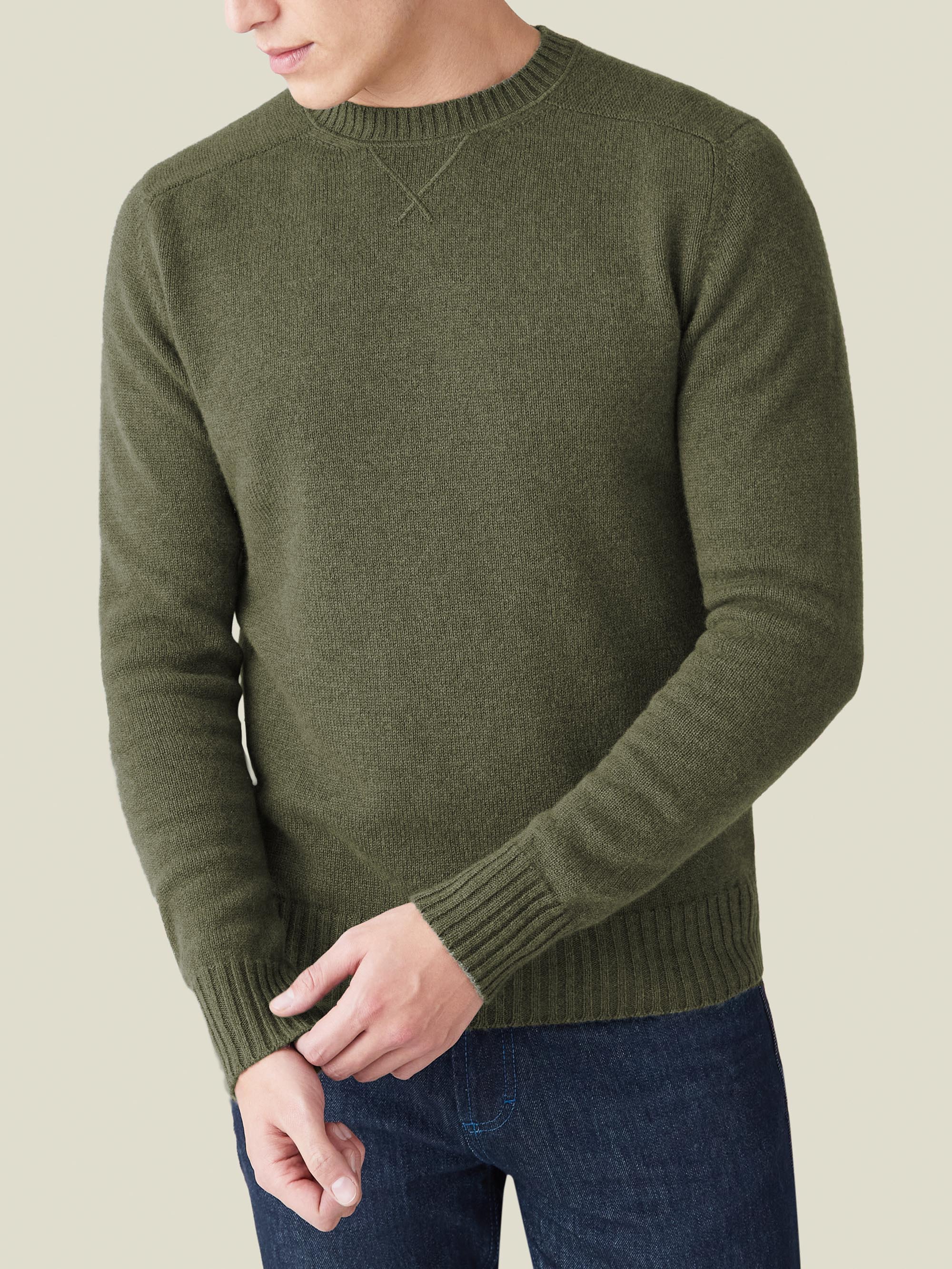 Luca Faloni Cashmere (4-ply) Country Crew Neck In Green