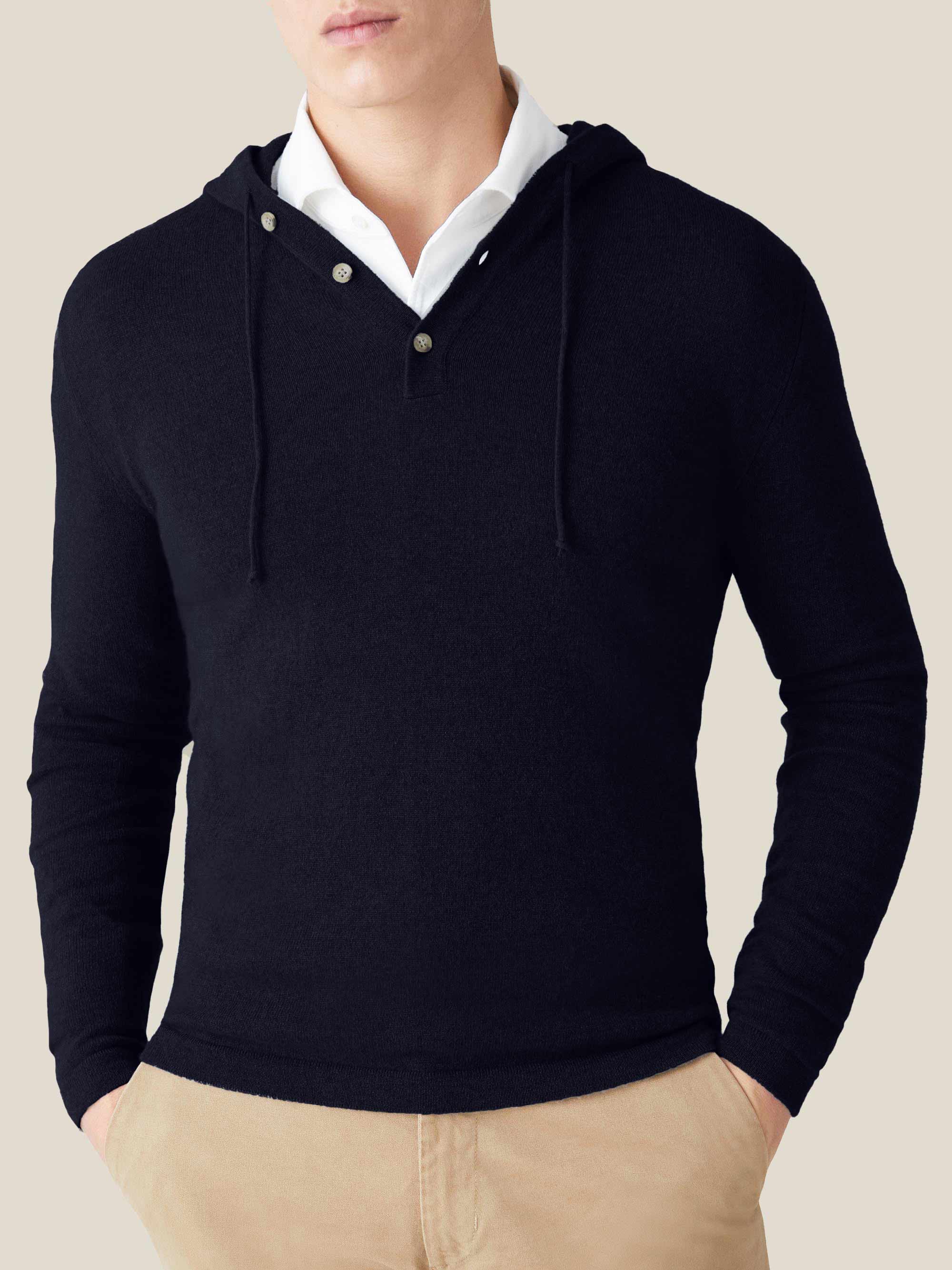Luca Faloni Cashmere (2-ply) Hoodie In Midnight Blue