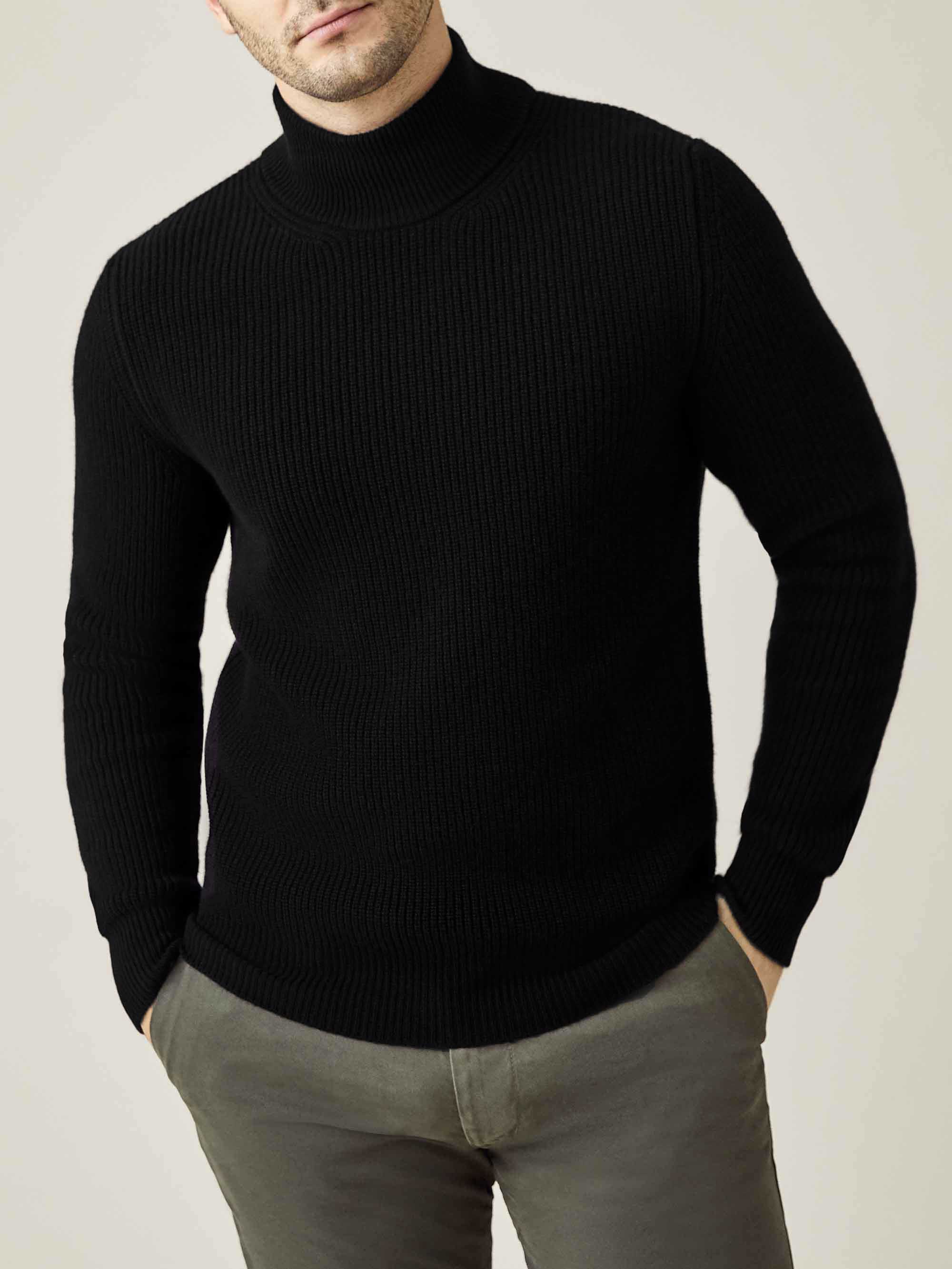 Luca Faloni Mock Neck Jumper In Black