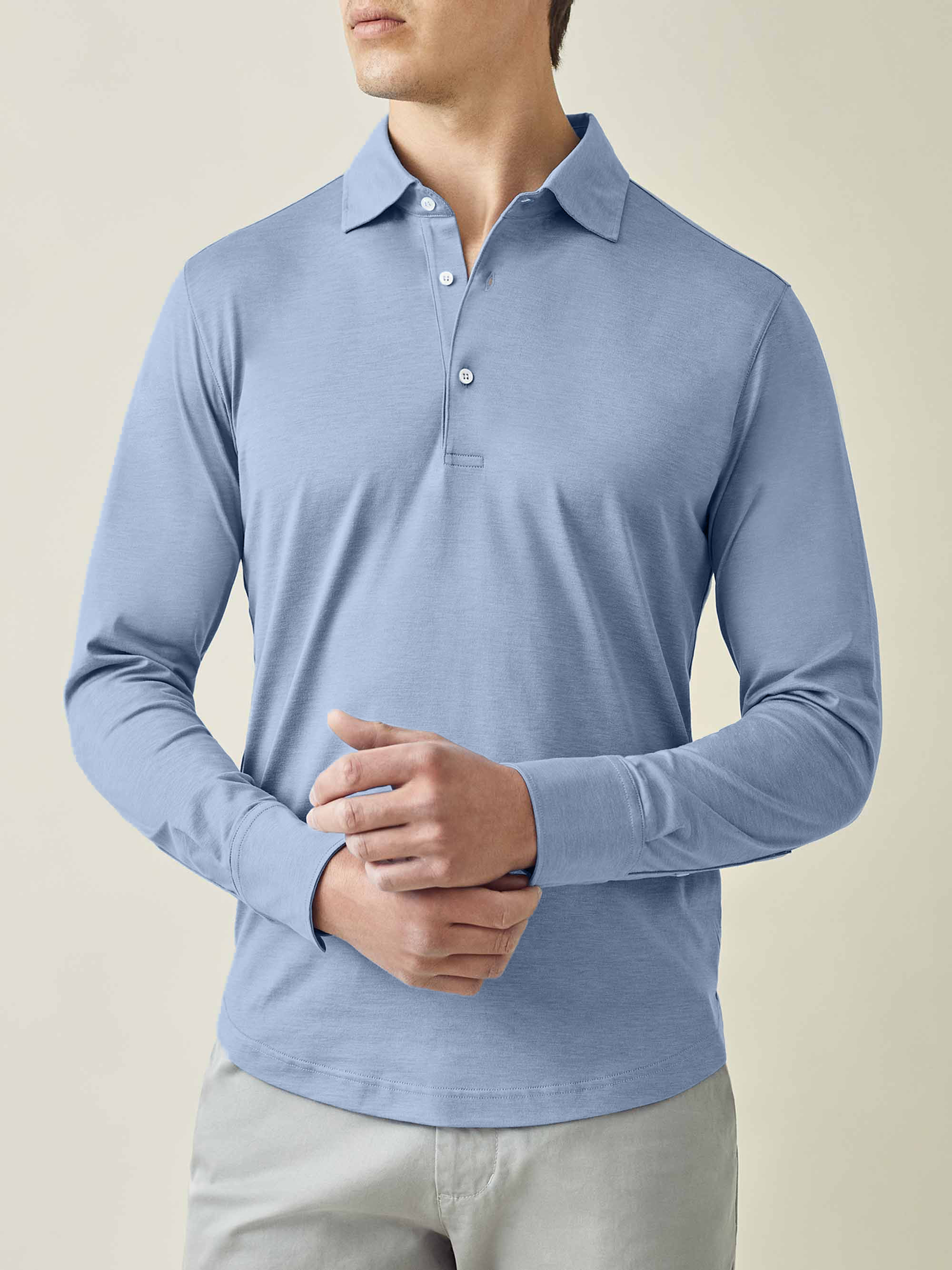 Luca Faloni Silk-cotton Polo Shirt In Blue