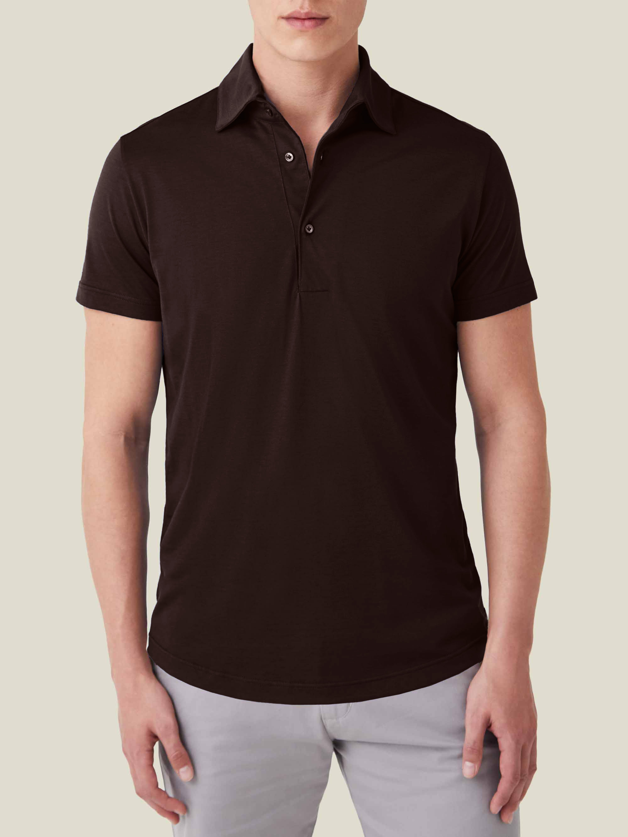 Luca Faloni Silk-cotton Polo In Brown