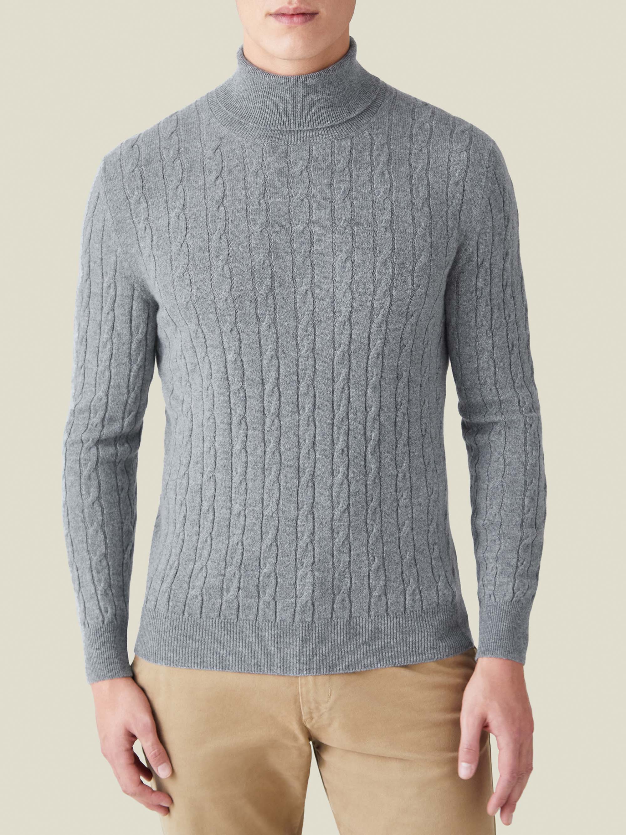 Luca Faloni Roll Neck Jumper In Dolomiti Grey