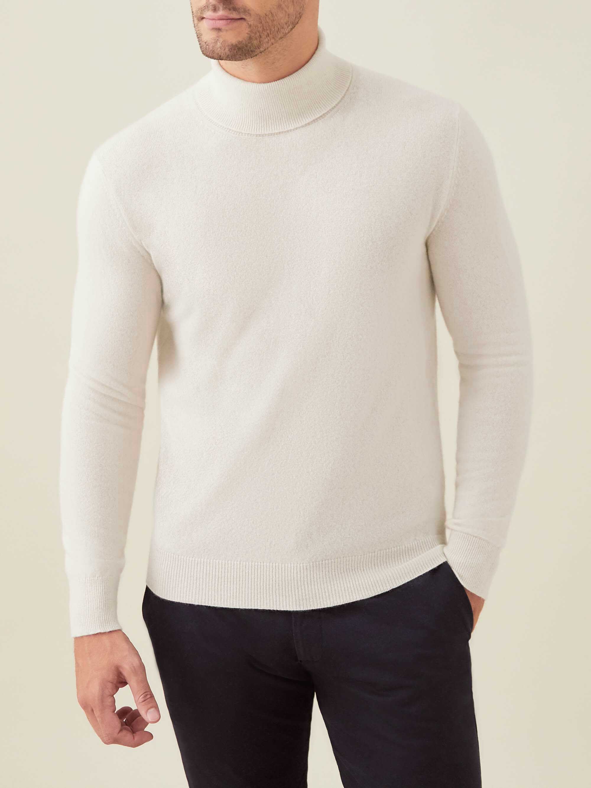 Luca Faloni Roll Neck Jumper In Ivory