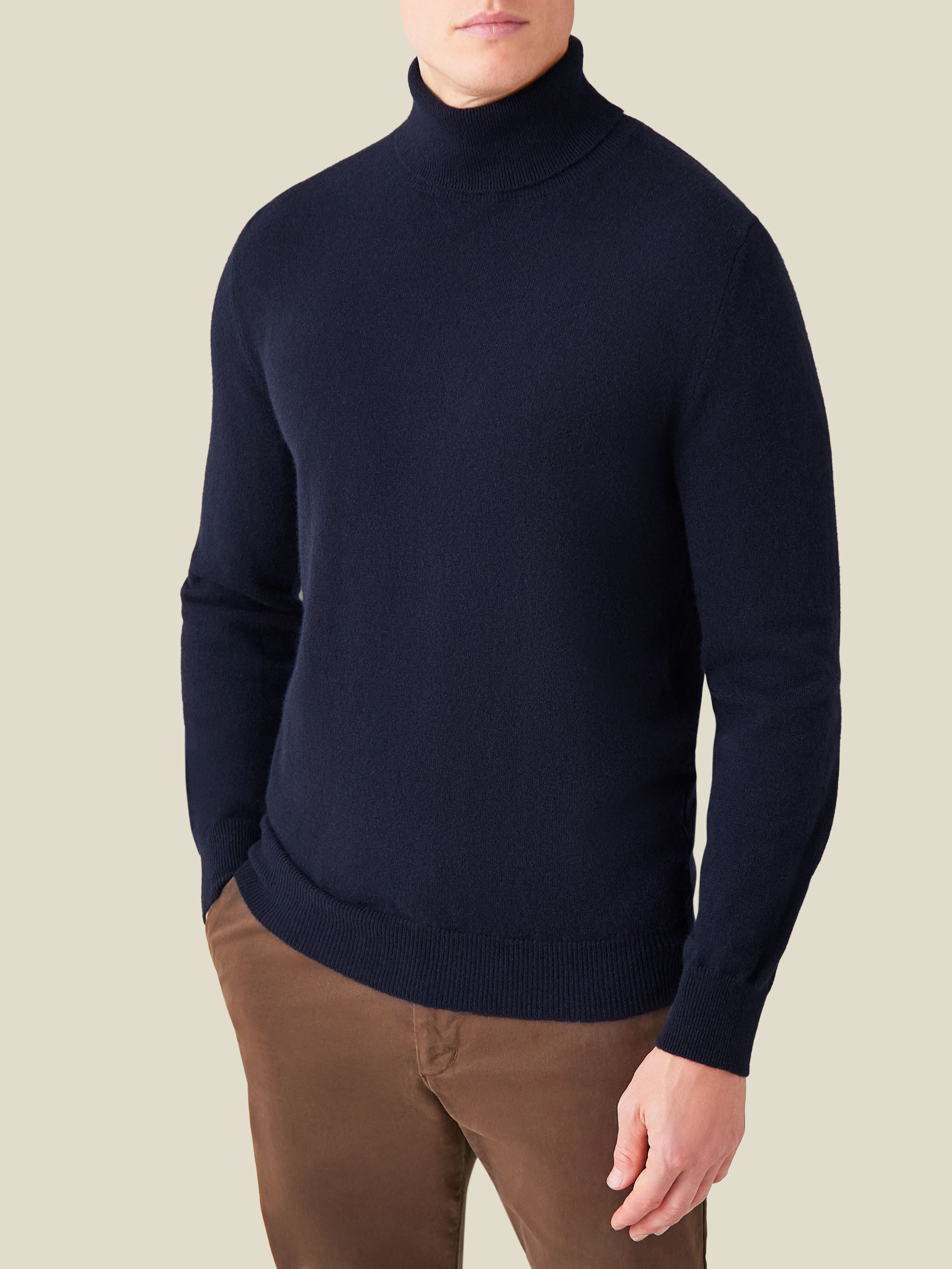 Luca Faloni 2-ply Cashmere Roll Neck In Midnight Blue