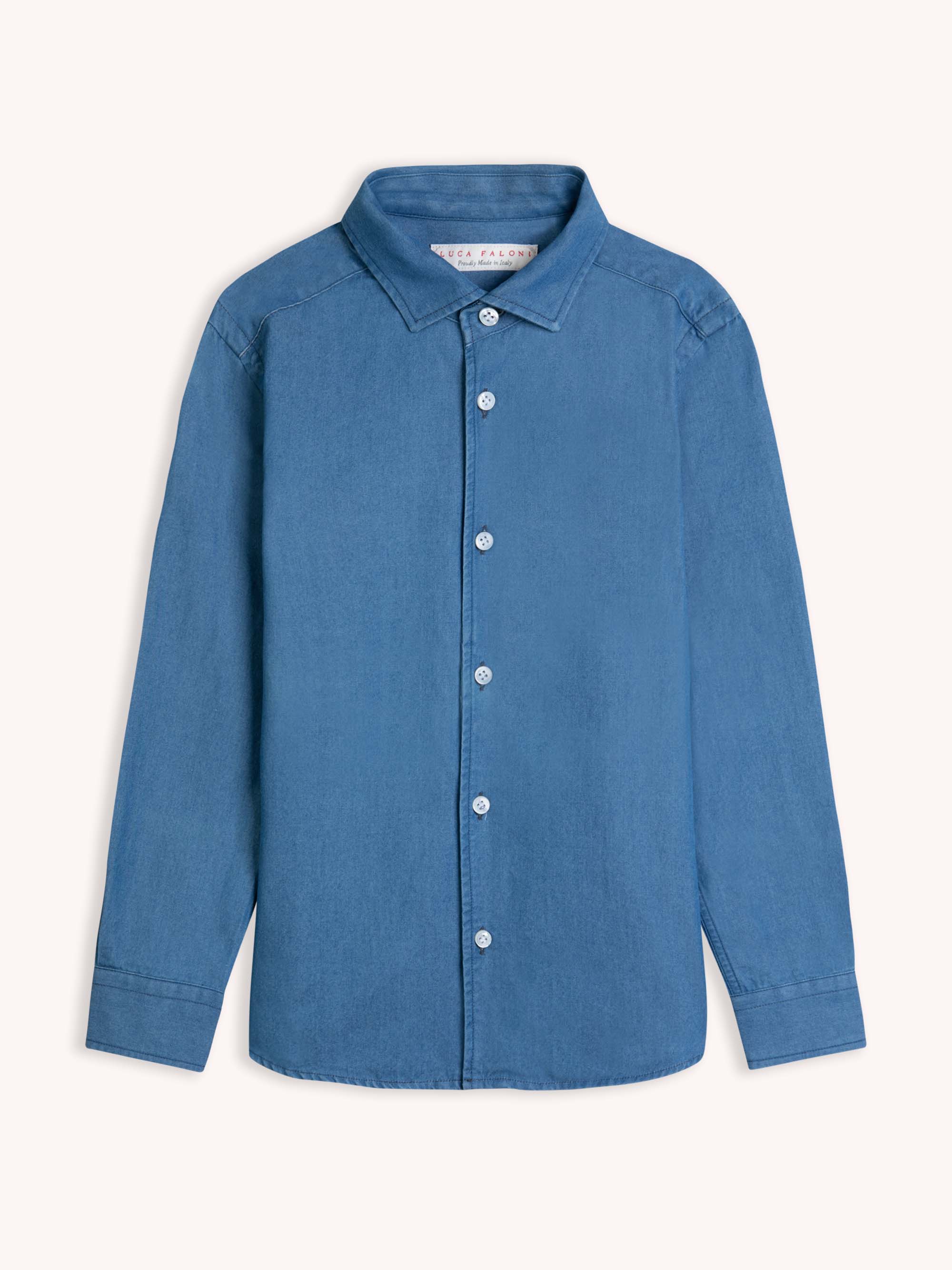 Luca Faloni Boy's Classic Shirt In Classic Blue